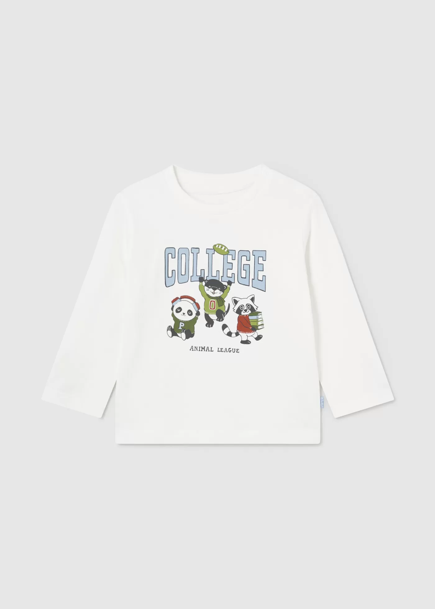 Mayoral Baby Animal T-Shirt Cream-SkyBlue Sale