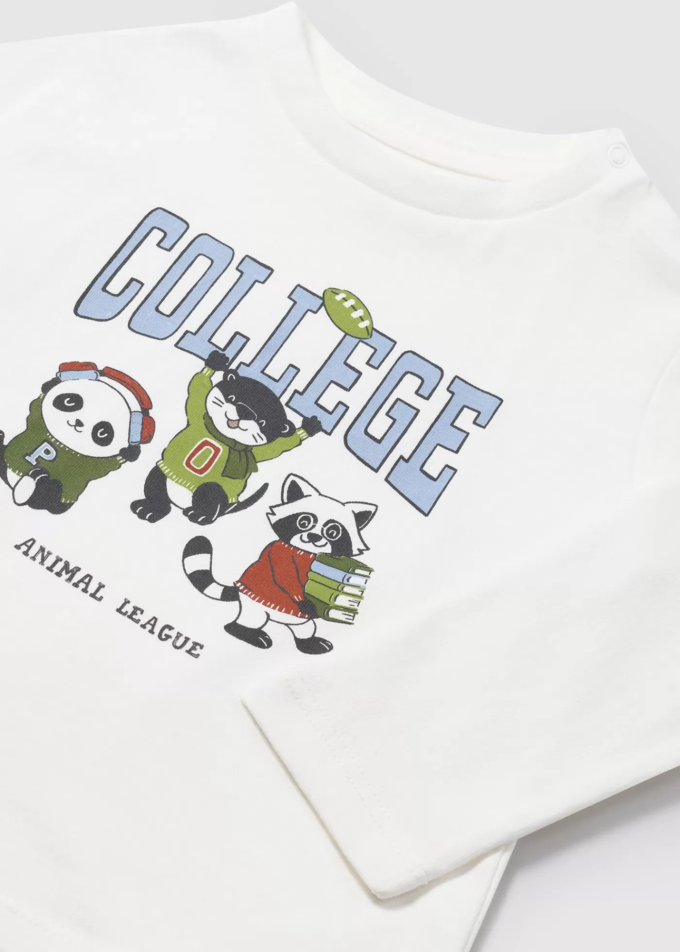 Mayoral Baby Animal T-Shirt Cream-SkyBlue Sale