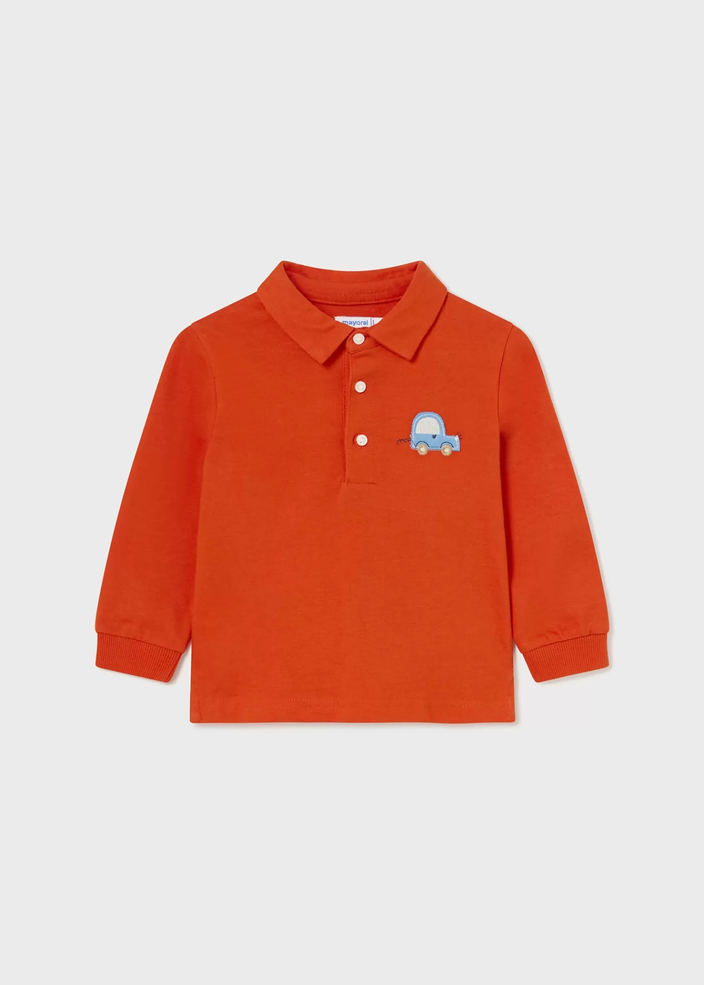 Mayoral Baby Applique Polo Shirt Orange Clearance