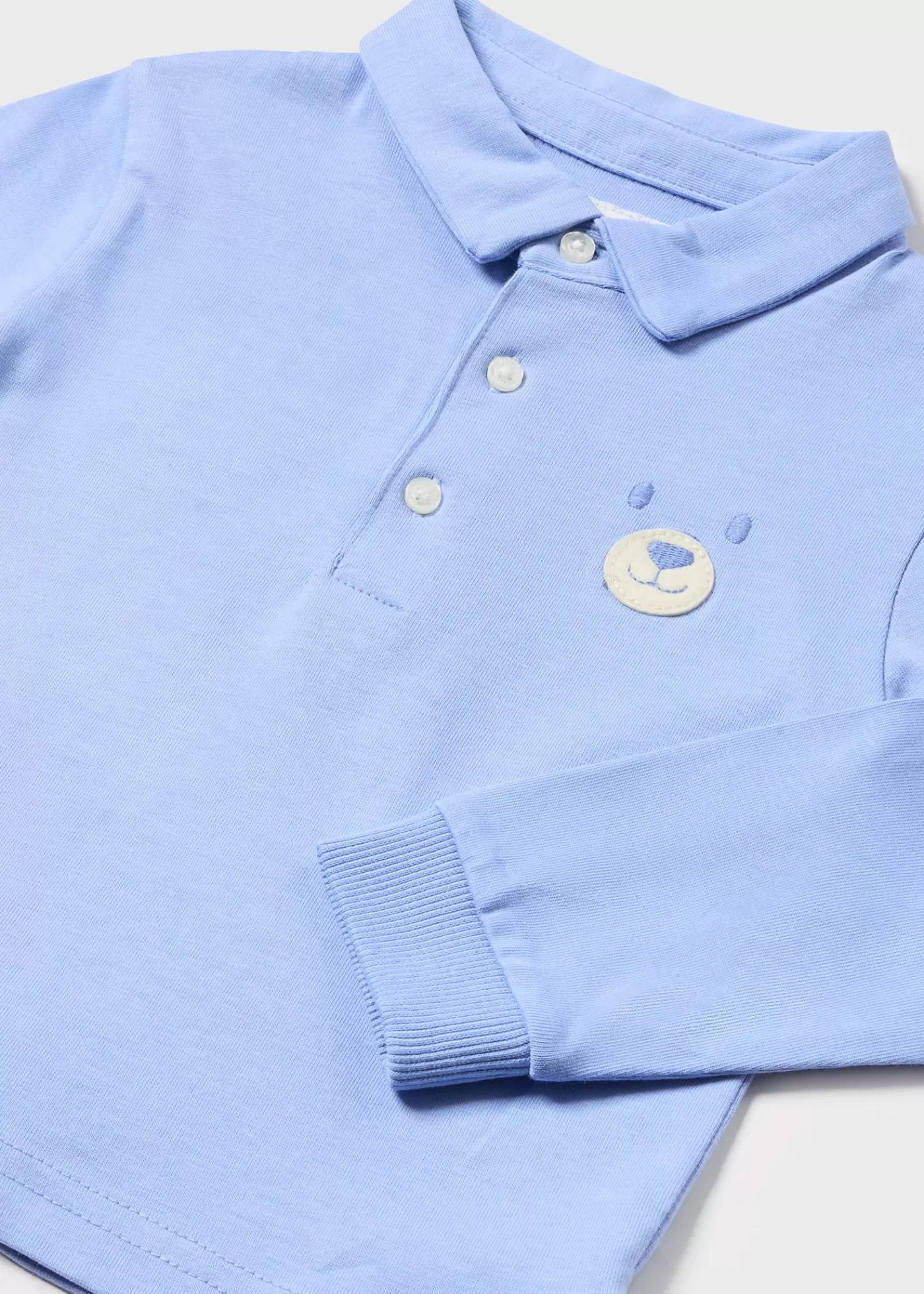 Mayoral Baby Applique Polo Shirt Skyblue Outlet