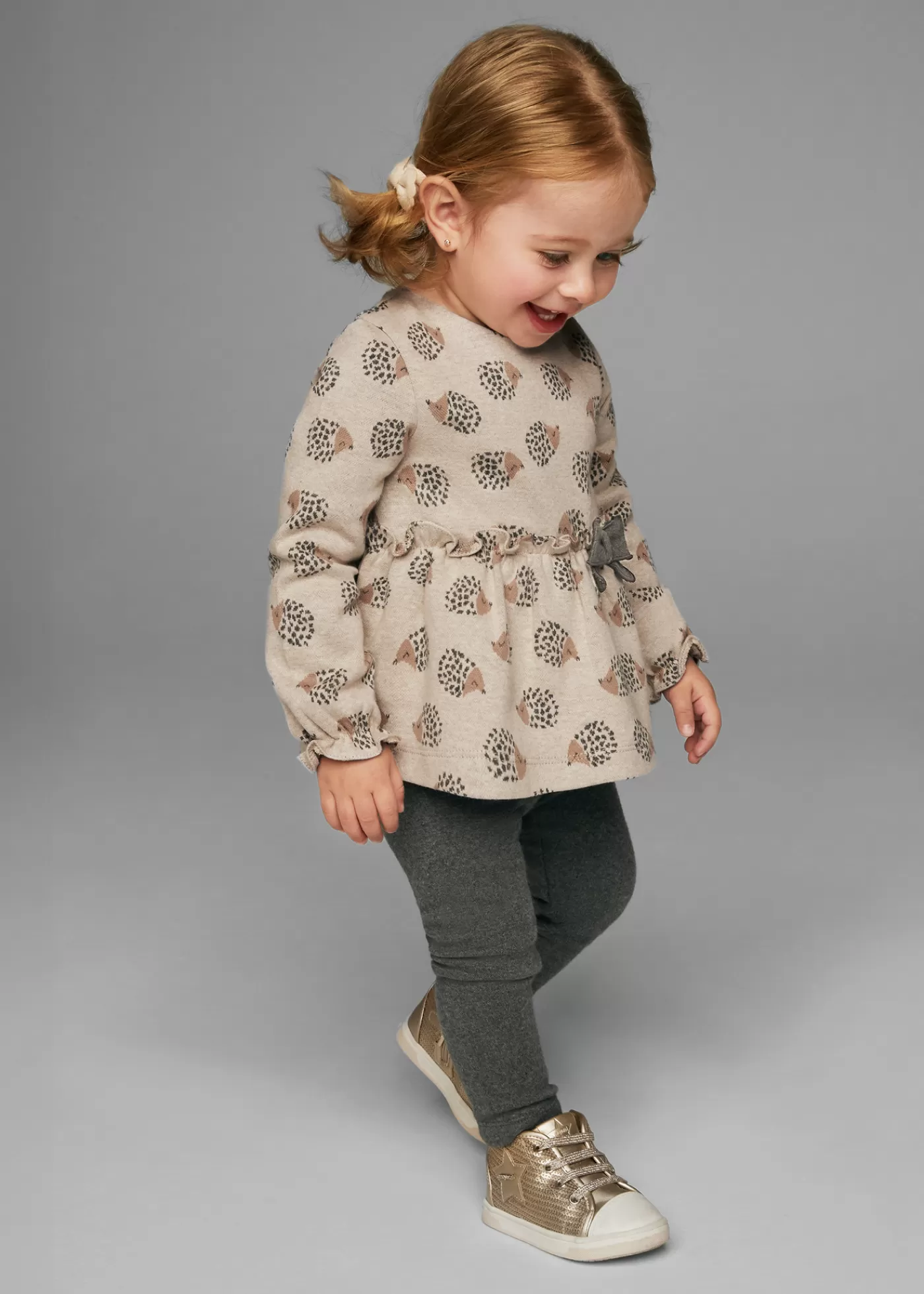Mayoral Baby Bow Sweater and Leggings Set Charcoalgrey New