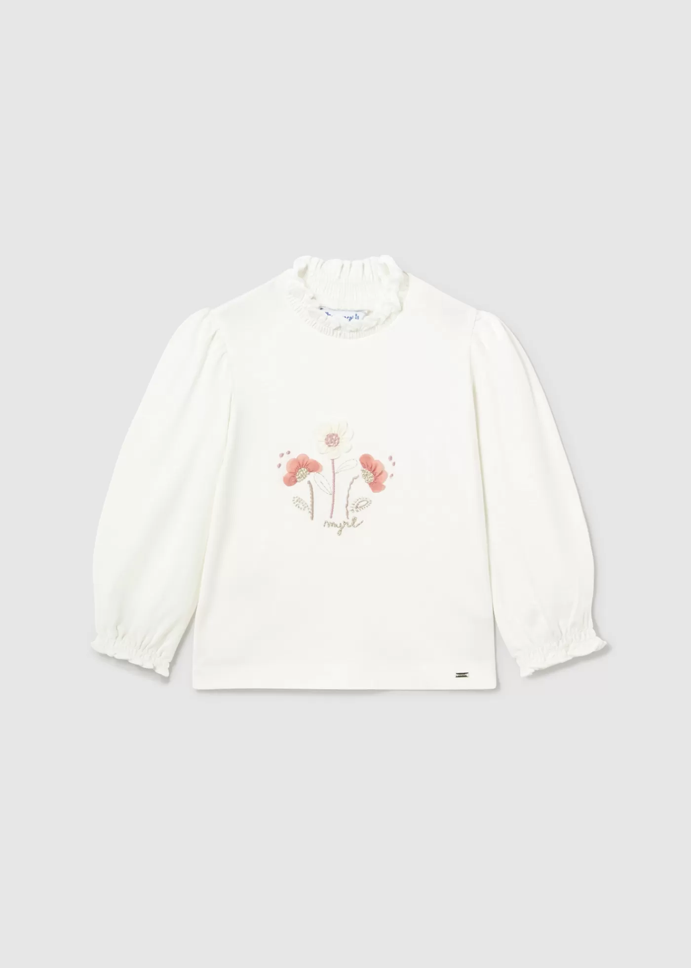 Mayoral Baby Flower Turtleneck Natural-Blush Discount
