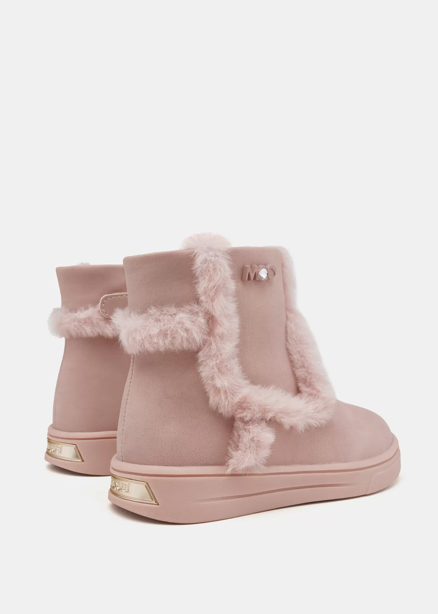 Mayoral Baby Fur Detail Ankle Boots Acidpink New