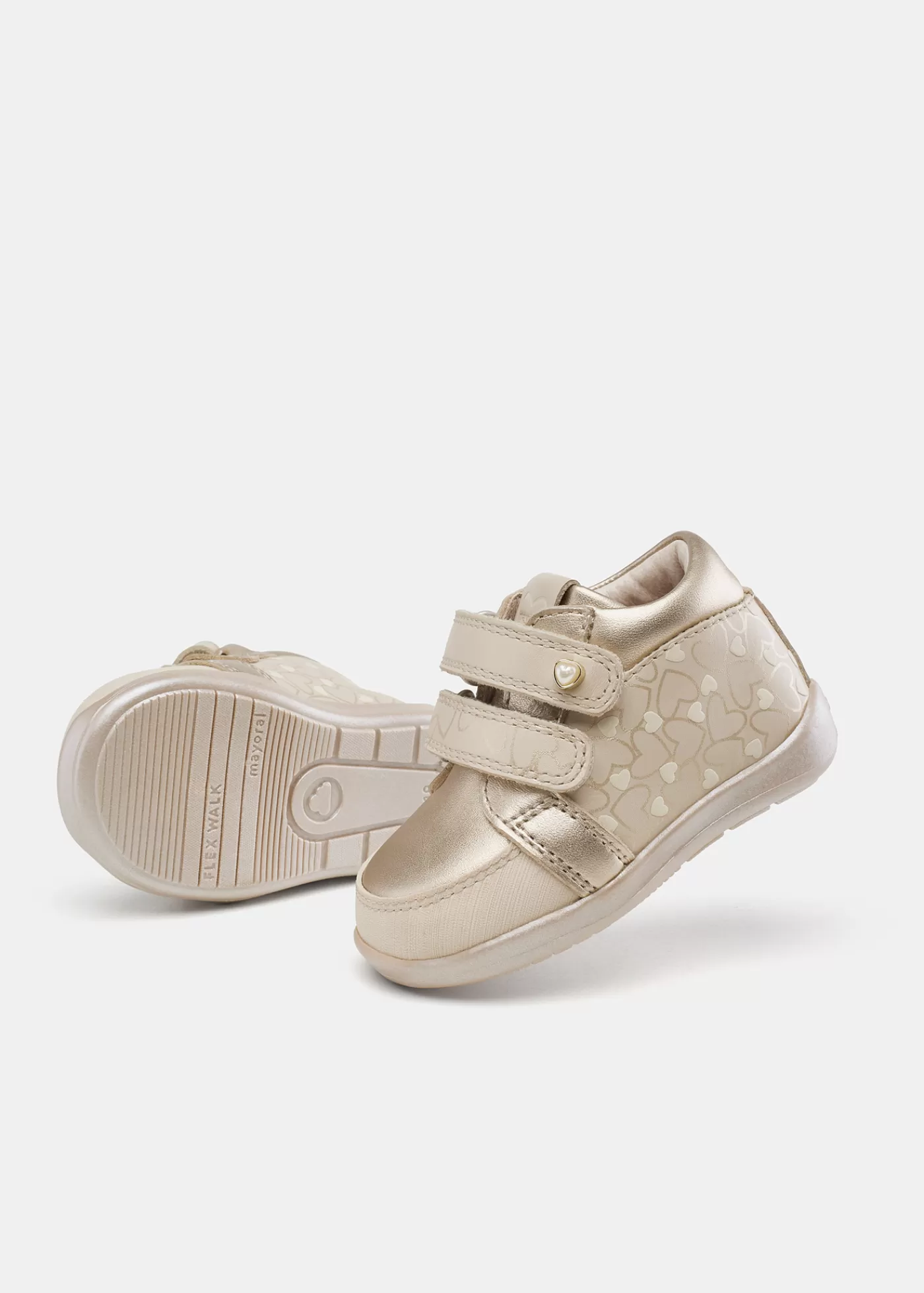 Mayoral Baby Heart Shoes Gold Flash Sale
