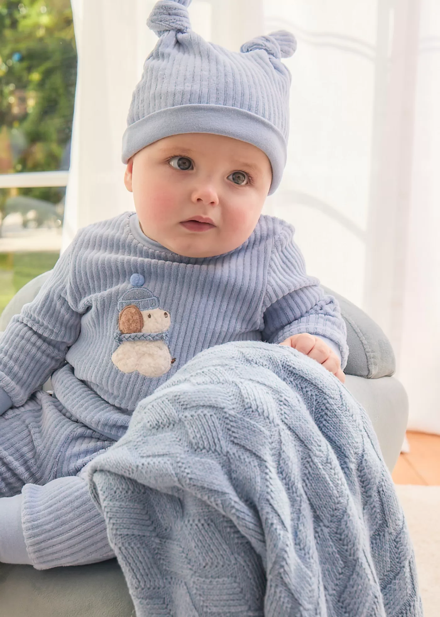 Mayoral Baby Knit Blanket Ceruleanheather Outlet