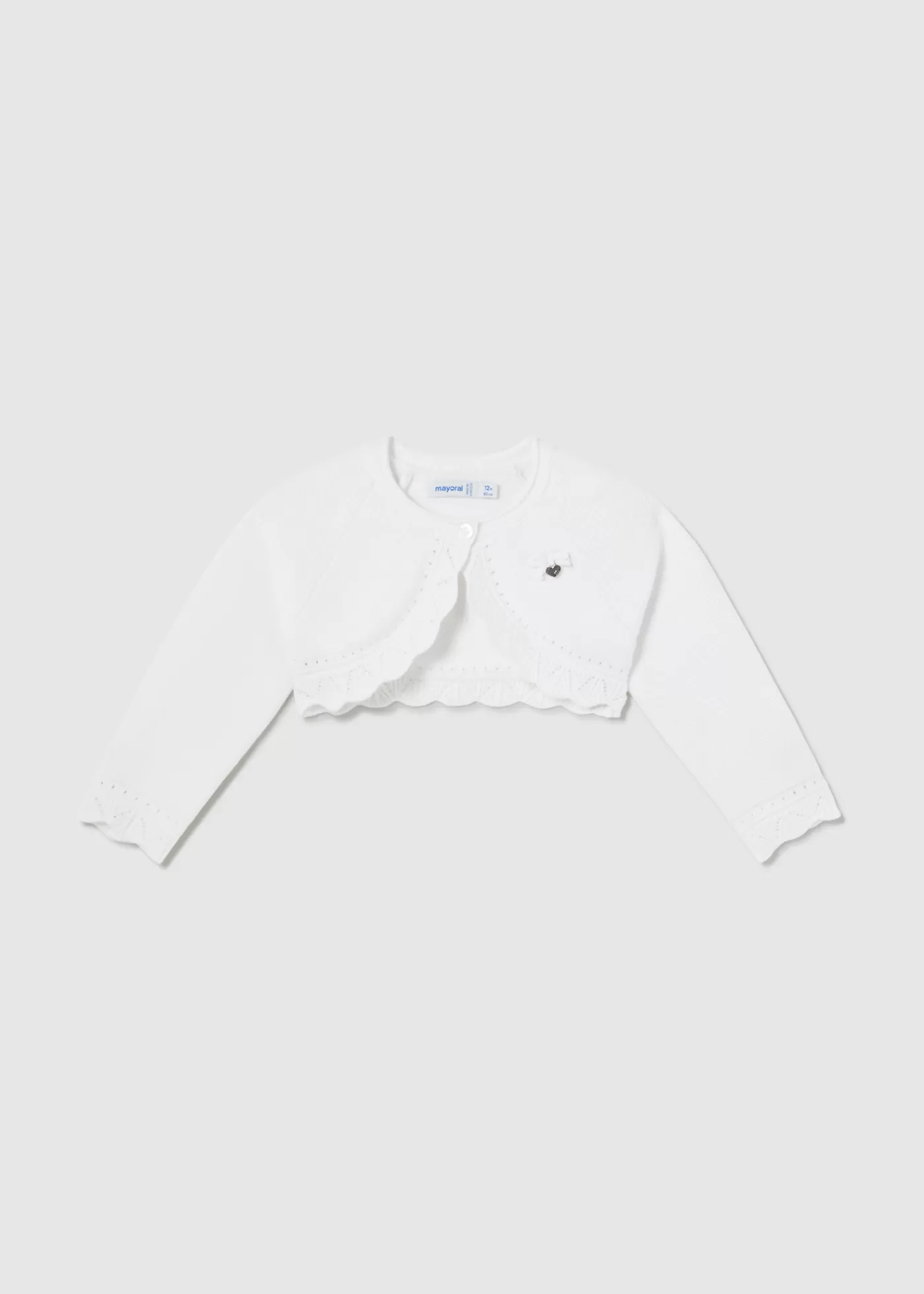 Mayoral Baby Knit Cardigan White Flash Sale