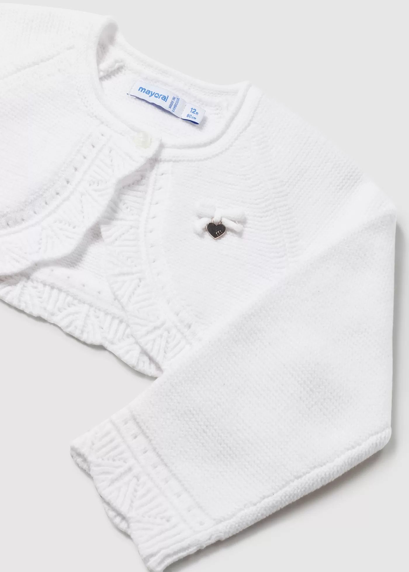 Mayoral Baby Knit Cardigan White Flash Sale