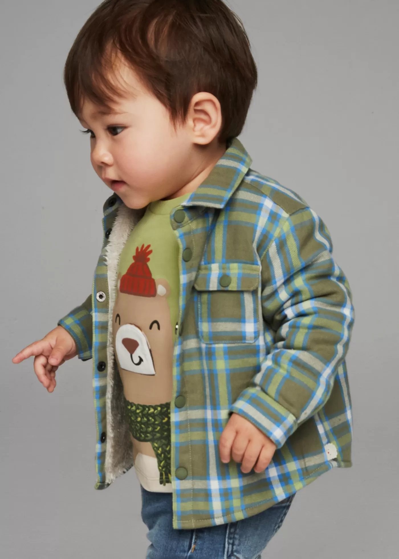 Mayoral Baby Lined Overshirt Forest Cheap