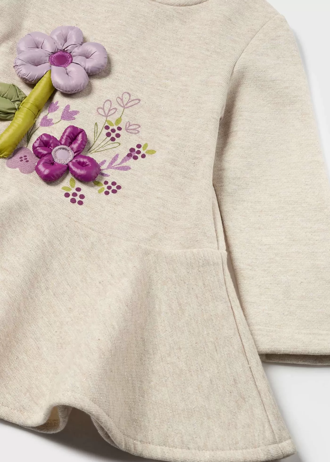 Mayoral Baby Long Sleeve Plush Dress Stone New