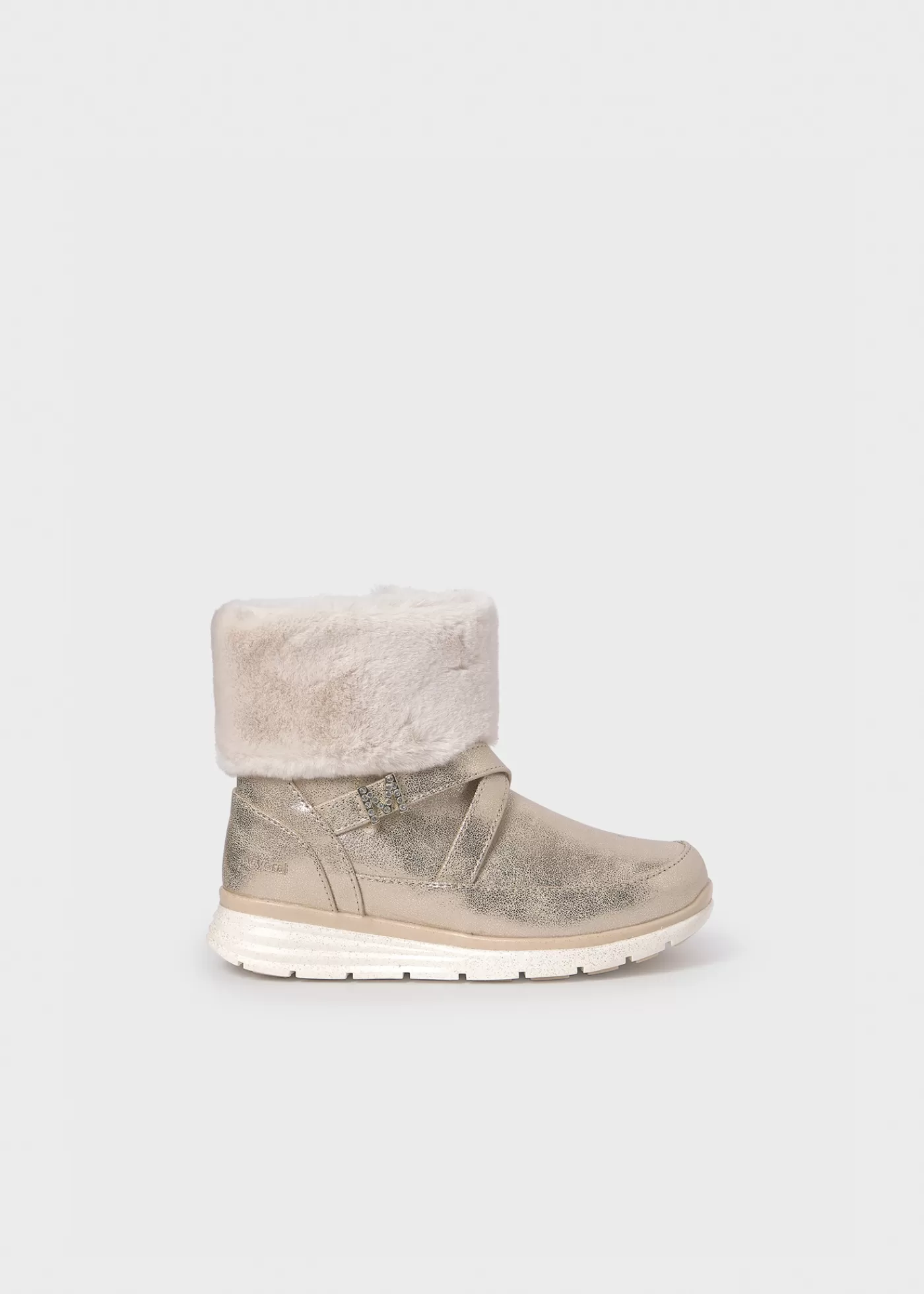 Mayoral Baby Metallic Fur Ankle Boots Gold Cheap