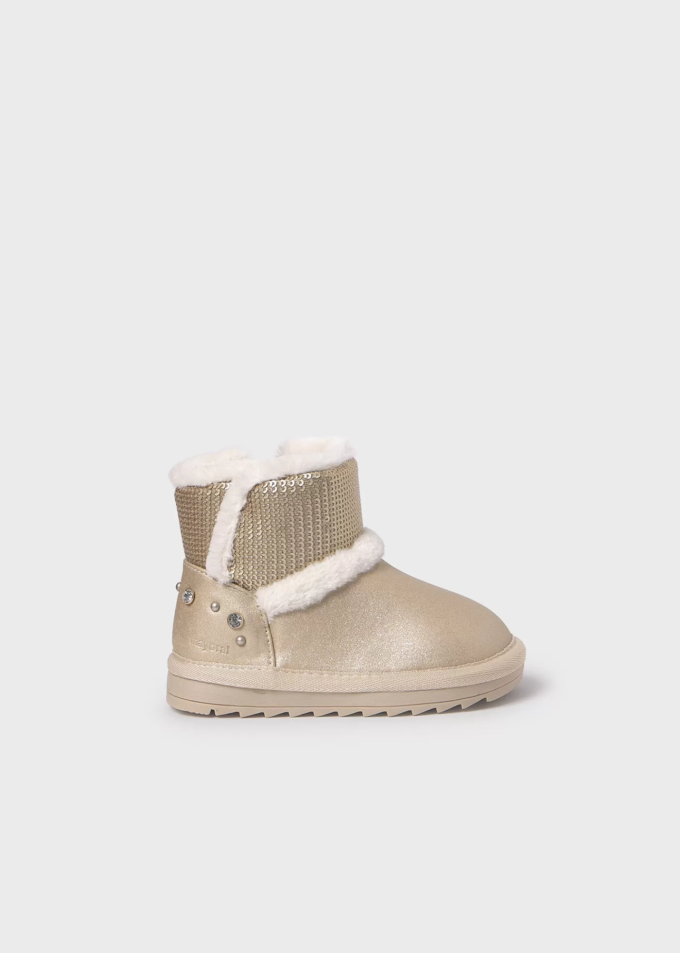 Mayoral Baby Metallic Sequin Ankle Boots Gold Sale