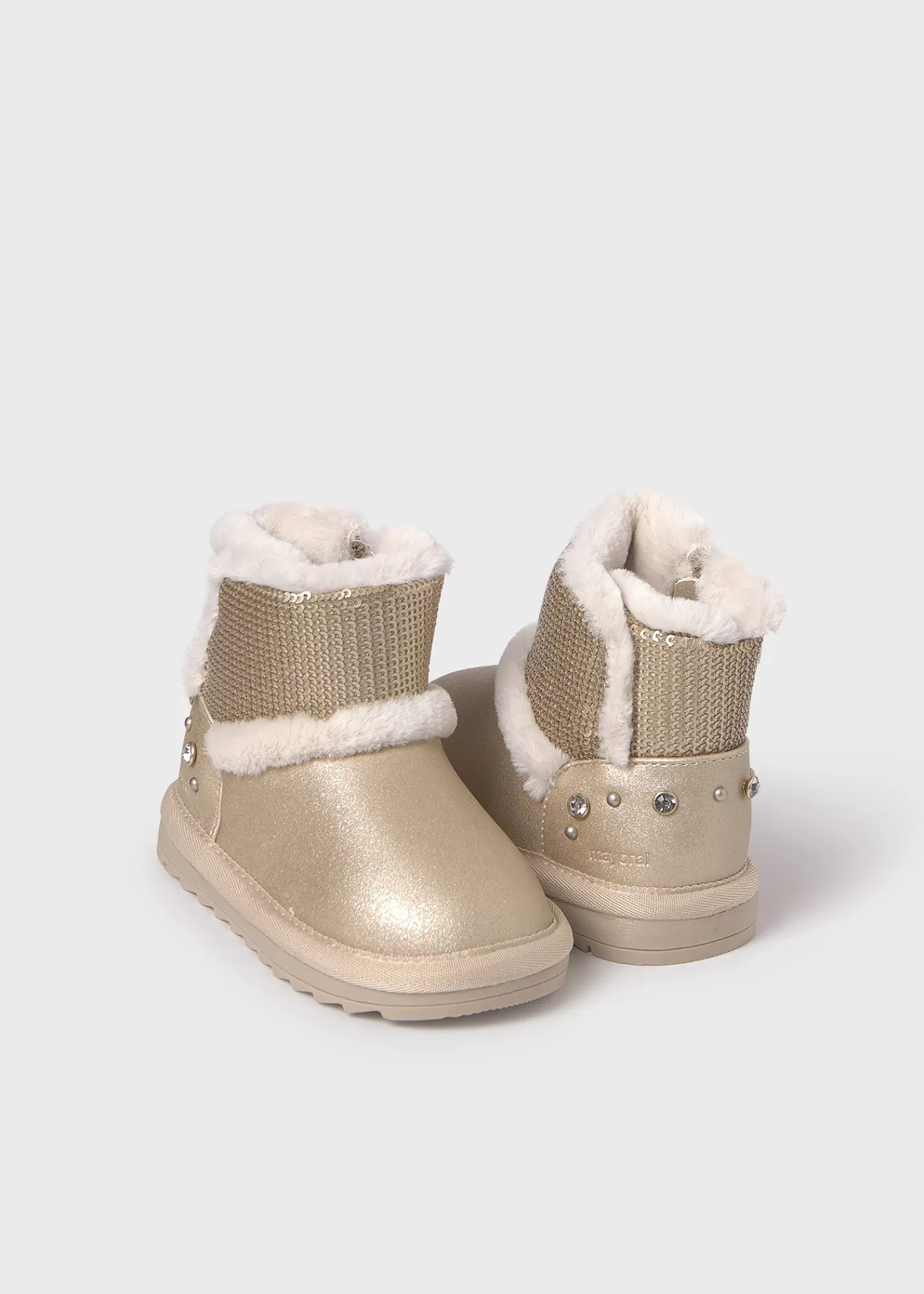 Mayoral Baby Metallic Sequin Ankle Boots Gold Sale