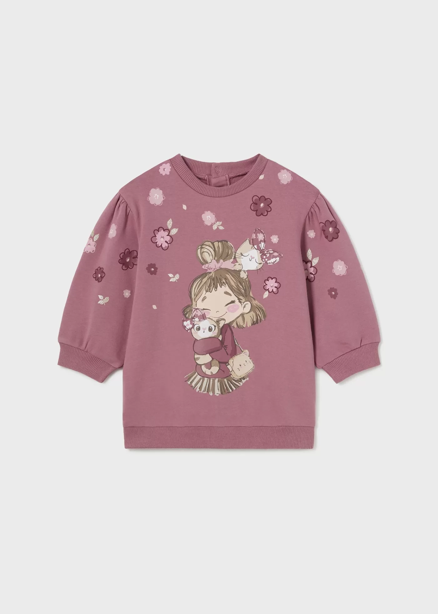 Mayoral Baby Print Sweater Dress Blush Clearance
