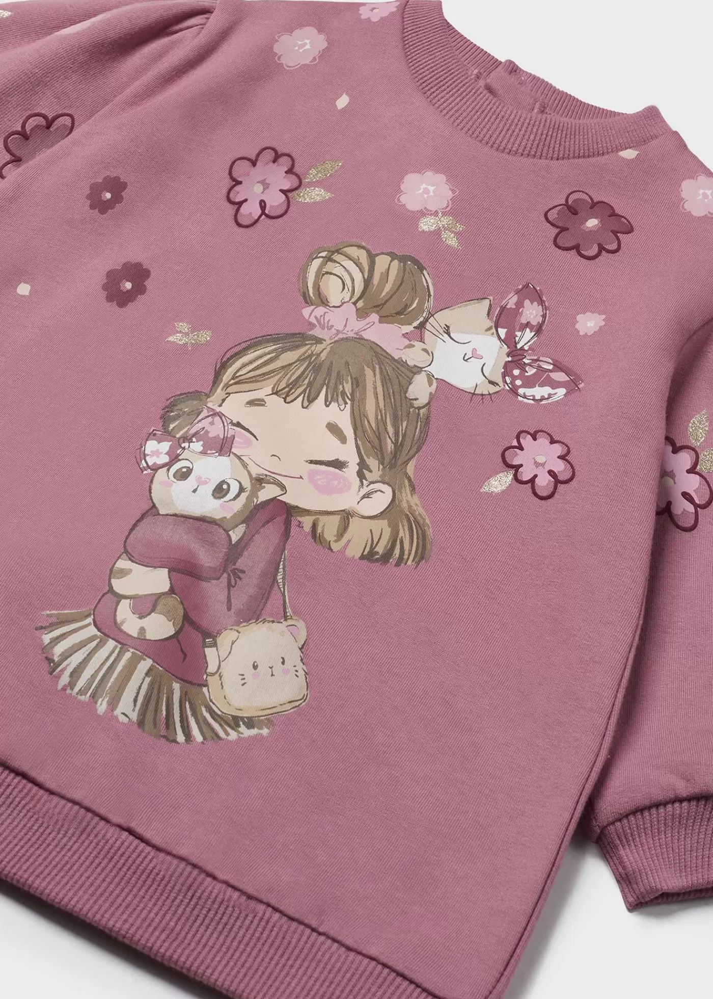 Mayoral Baby Print Sweater Dress Blush Clearance