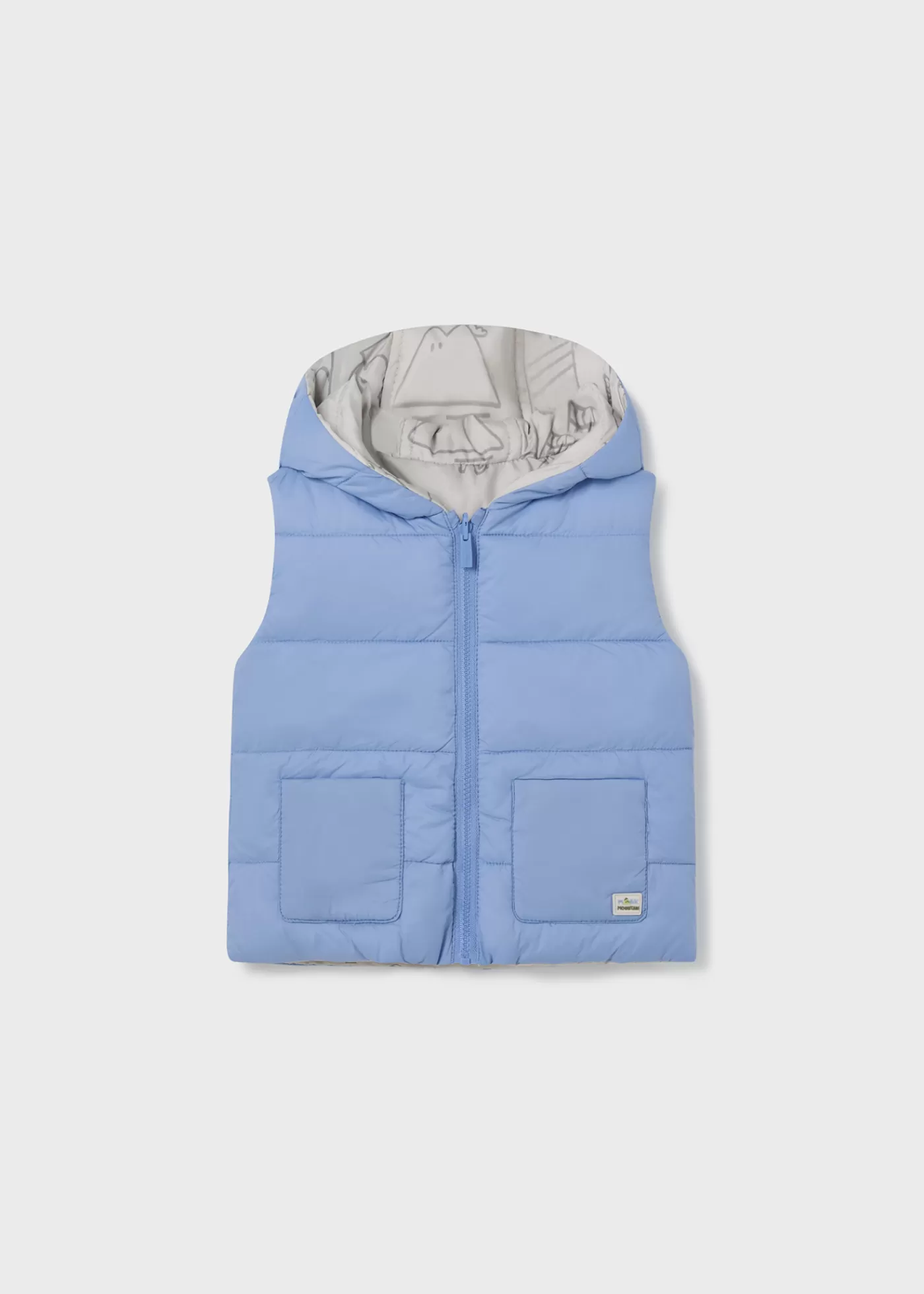 Mayoral Baby Reversible Padded Vest Skyblue Cheap
