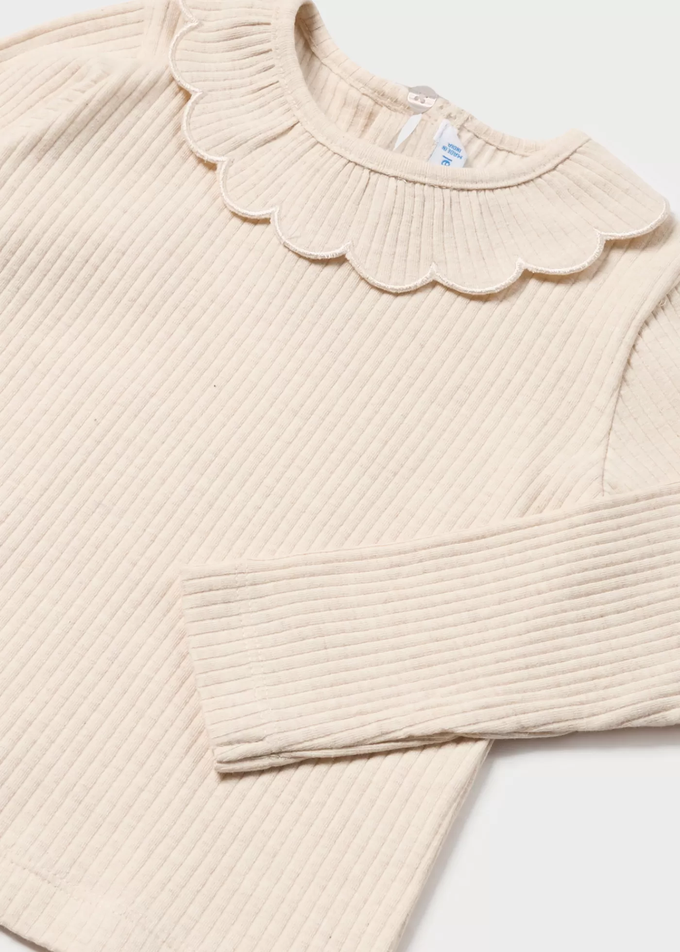 Mayoral Baby Ribbed Ruffle Neck T-Shirt Milkvigour Fashion