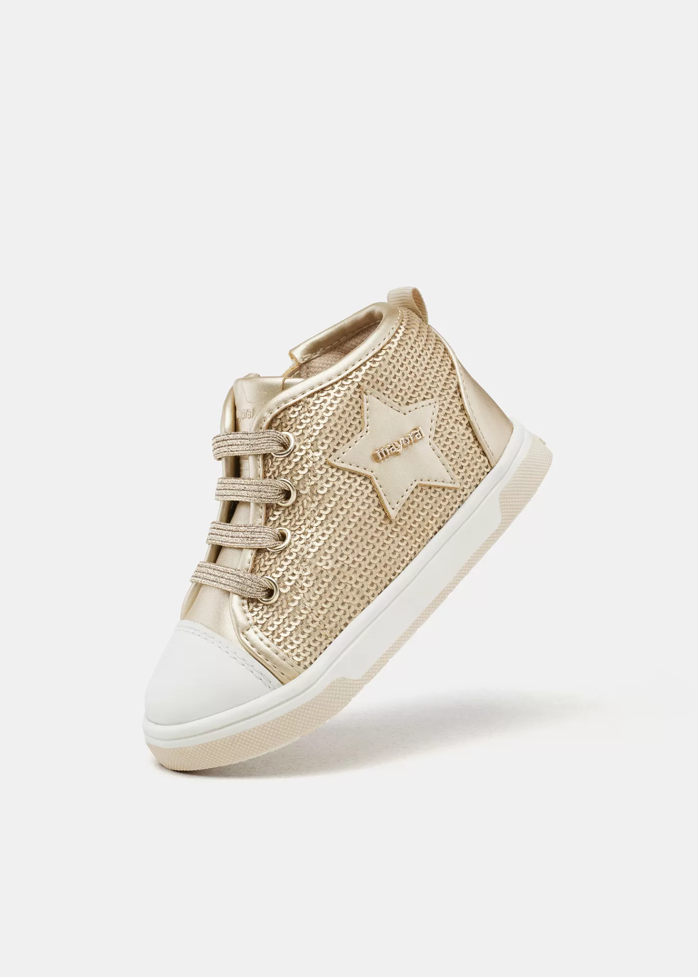 Mayoral Baby Sequined Sneakers Gold Cheap