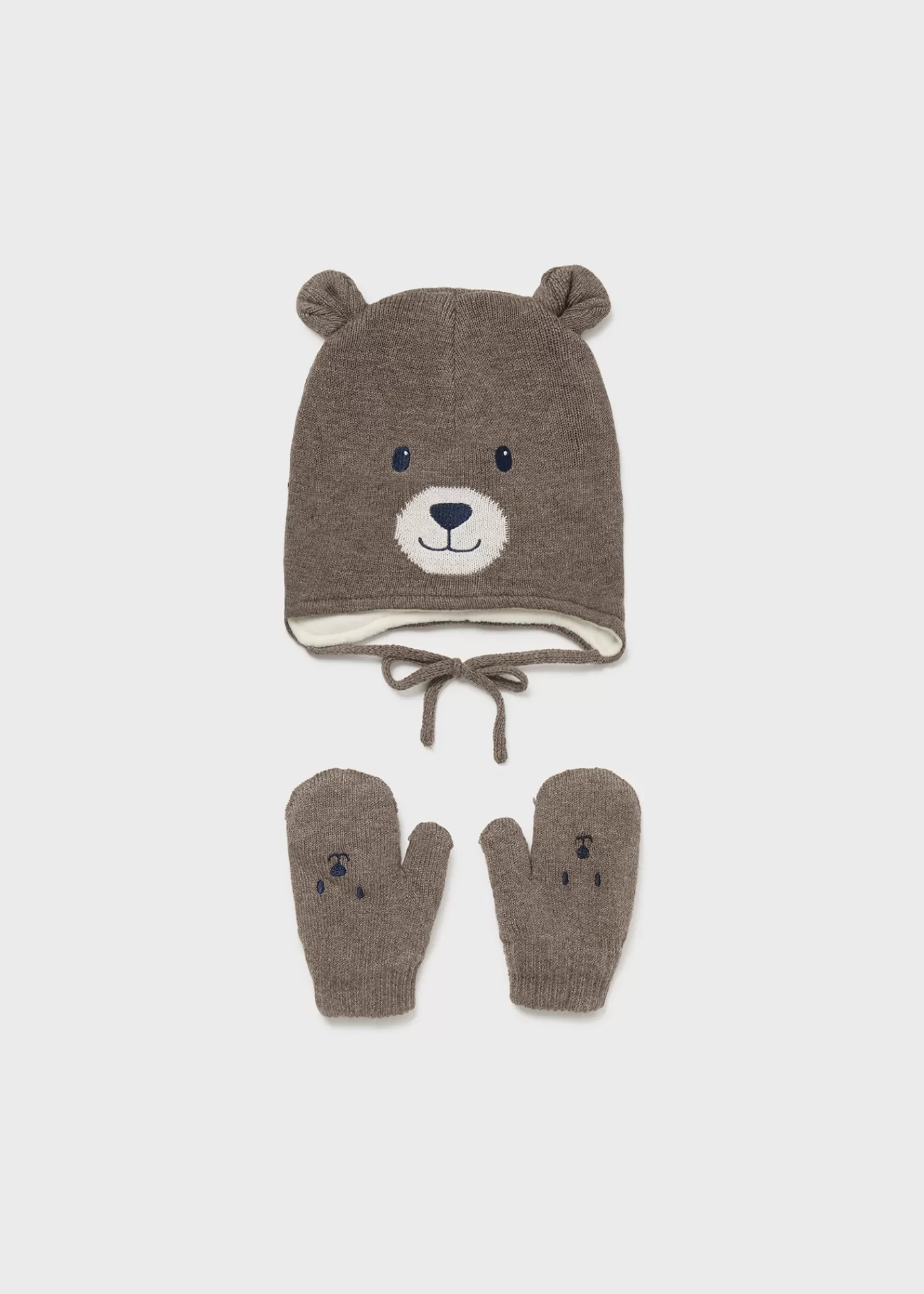 Mayoral Baby Teddy Hat and Mittens Set Molemelange Best Sale