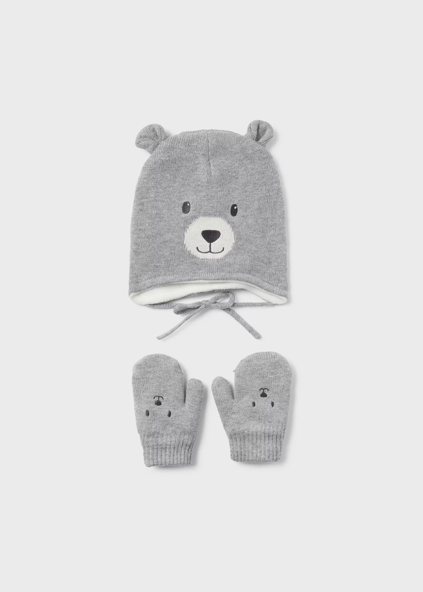 Mayoral Baby Teddy Hat and Mittens Set Ashheather Flash Sale