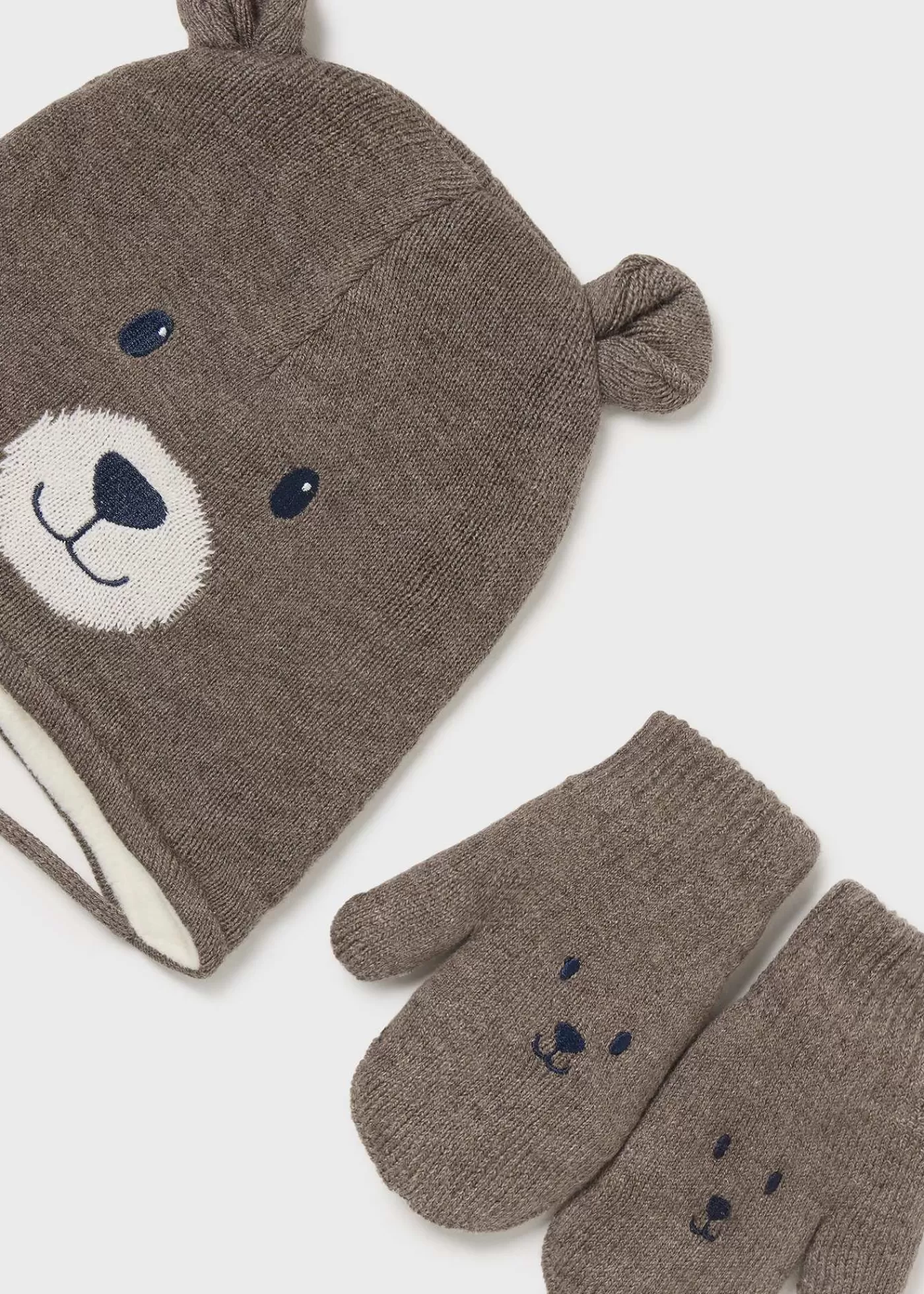 Mayoral Baby Teddy Hat and Mittens Set Molemelange Best Sale