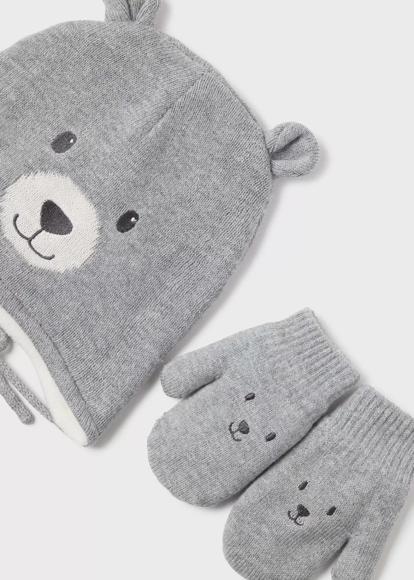 Mayoral Baby Teddy Hat and Mittens Set Ashheather Flash Sale