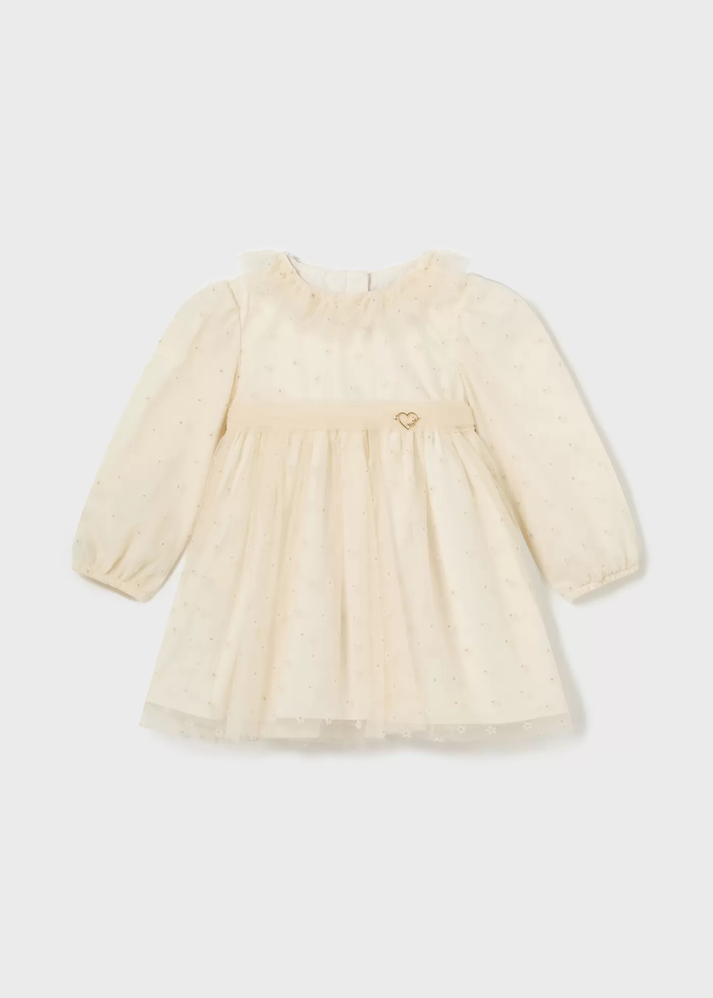 Mayoral Baby Tulle Dress Offwhite Flash Sale