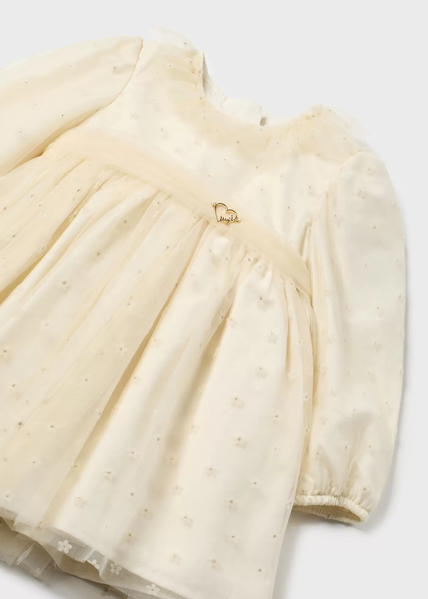 Mayoral Baby Tulle Dress Offwhite Flash Sale