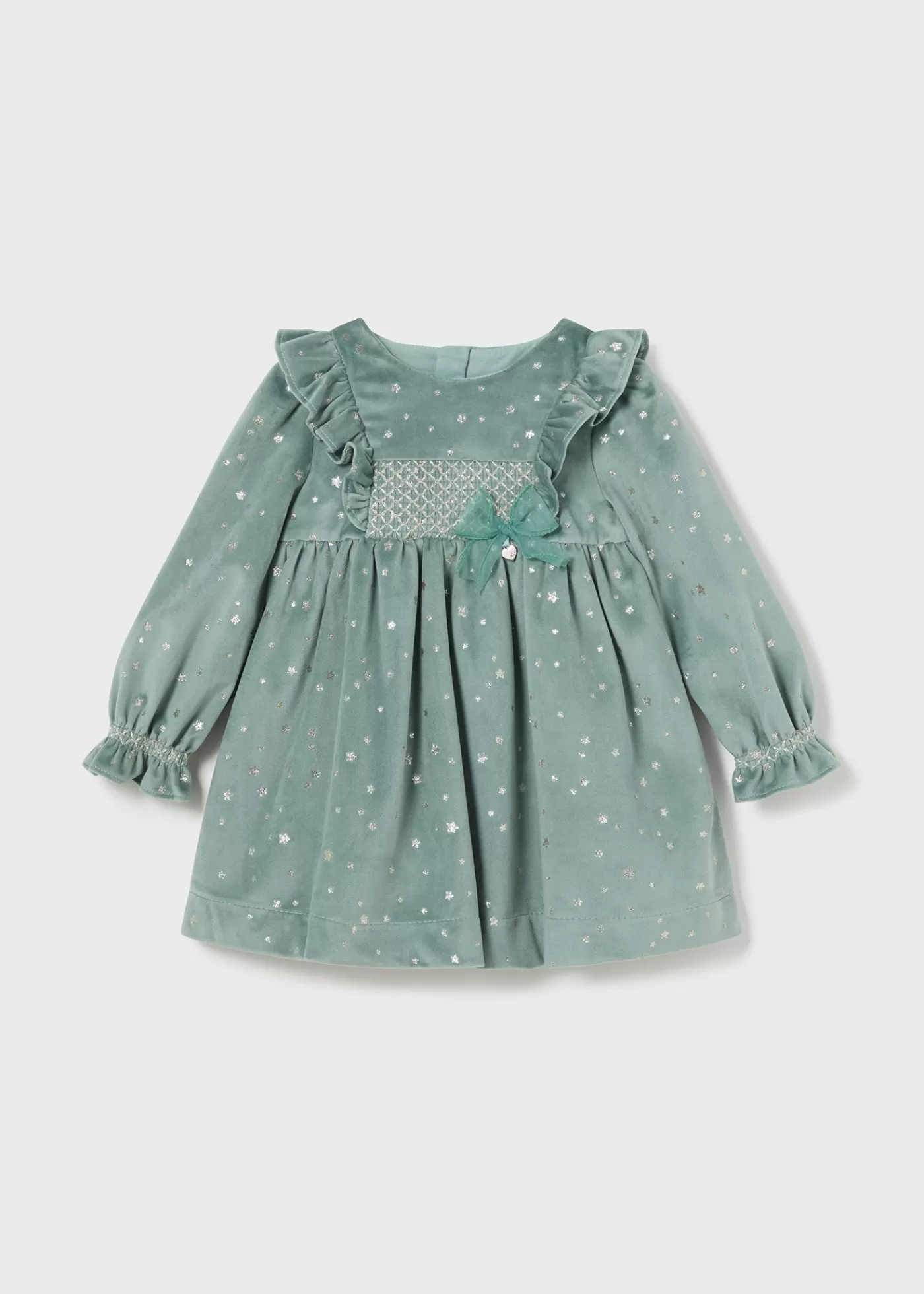 Mayoral Baby Velvet Dress Jade Sale