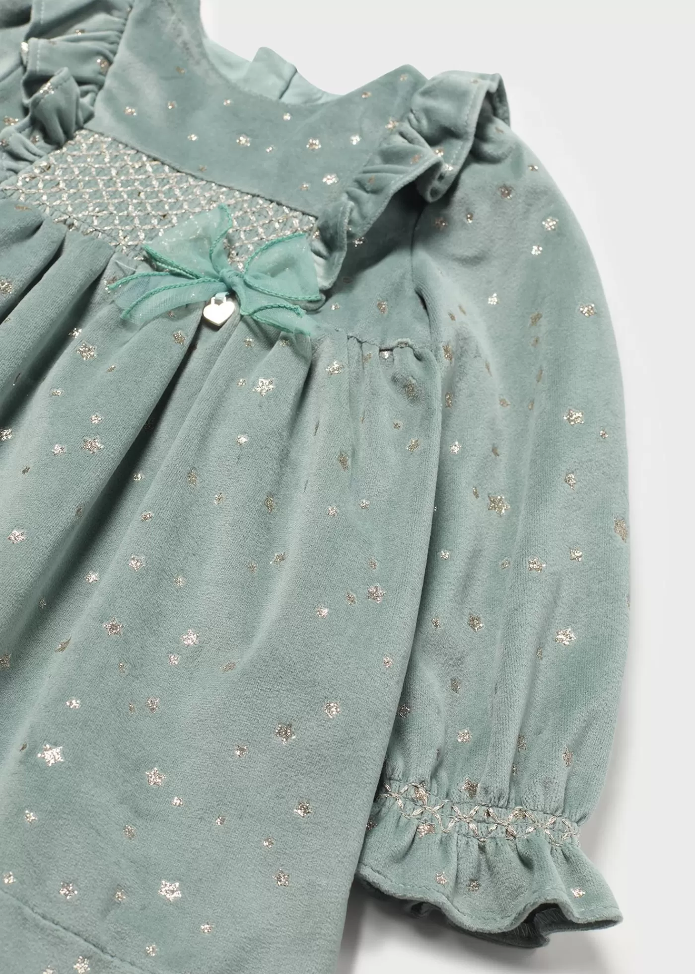 Mayoral Baby Velvet Dress Jade Sale