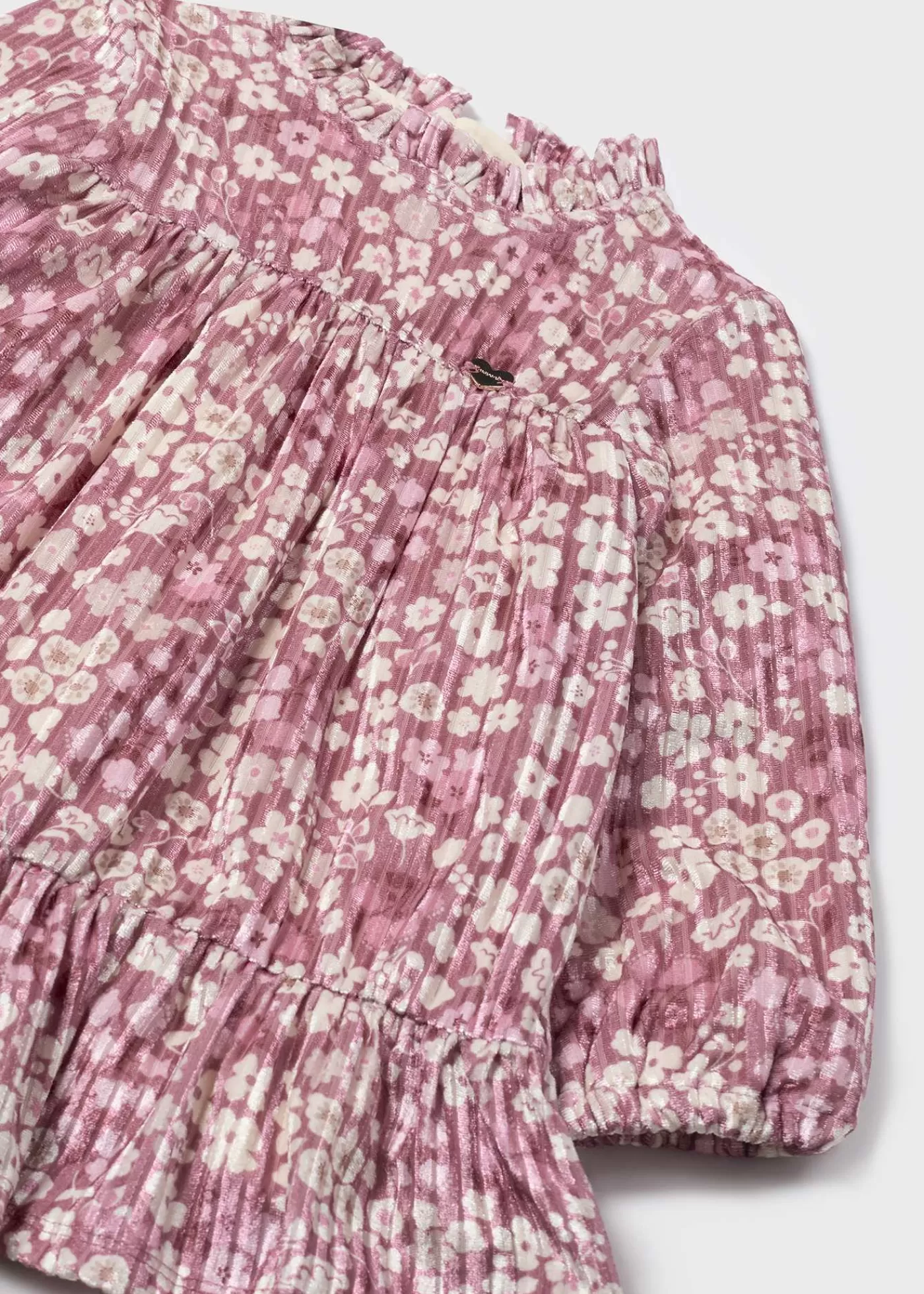 Mayoral Baby Velvet Floral Dress Blush Flash Sale