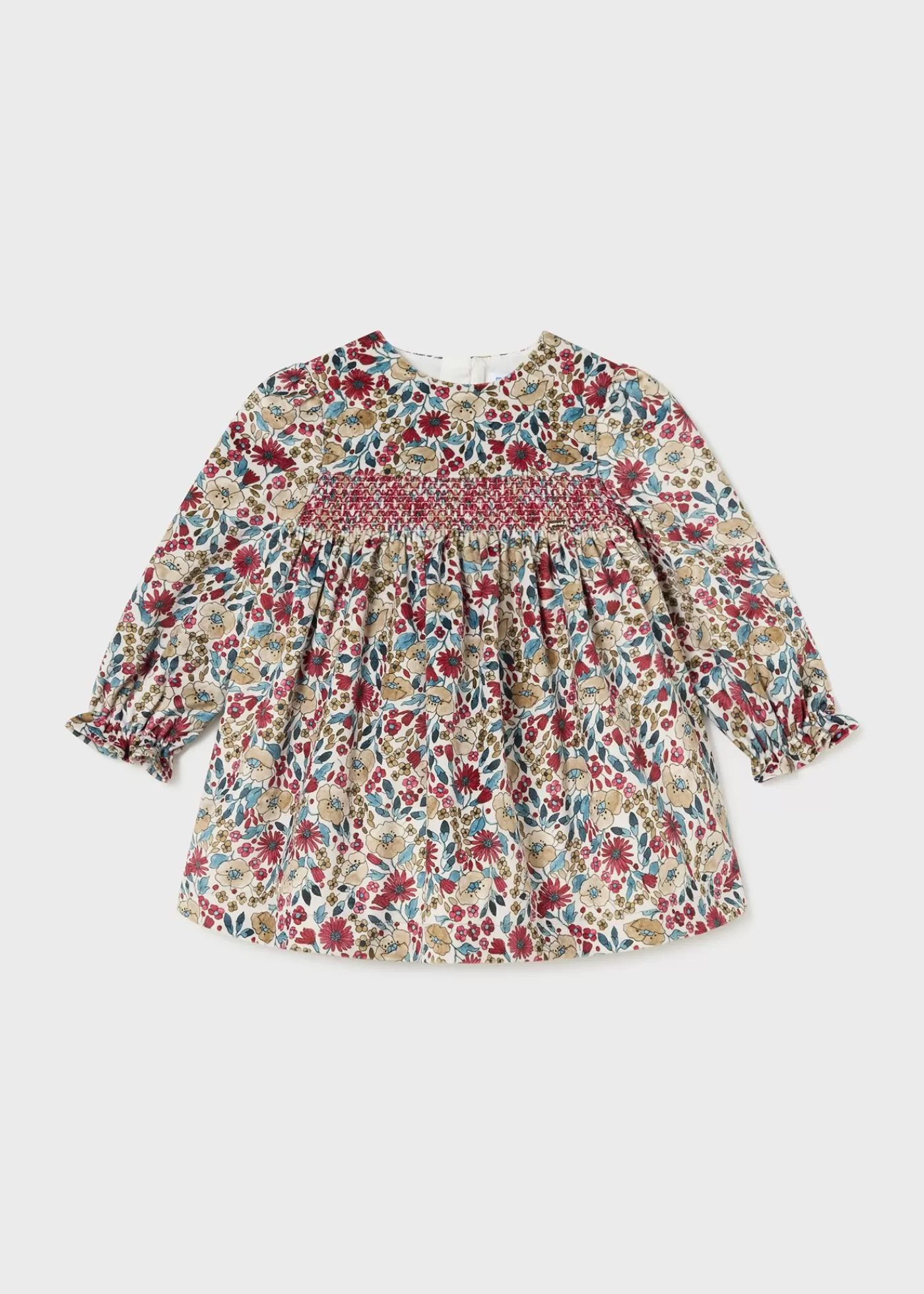 Mayoral Baby Velvet Print Dress Cherry Shop