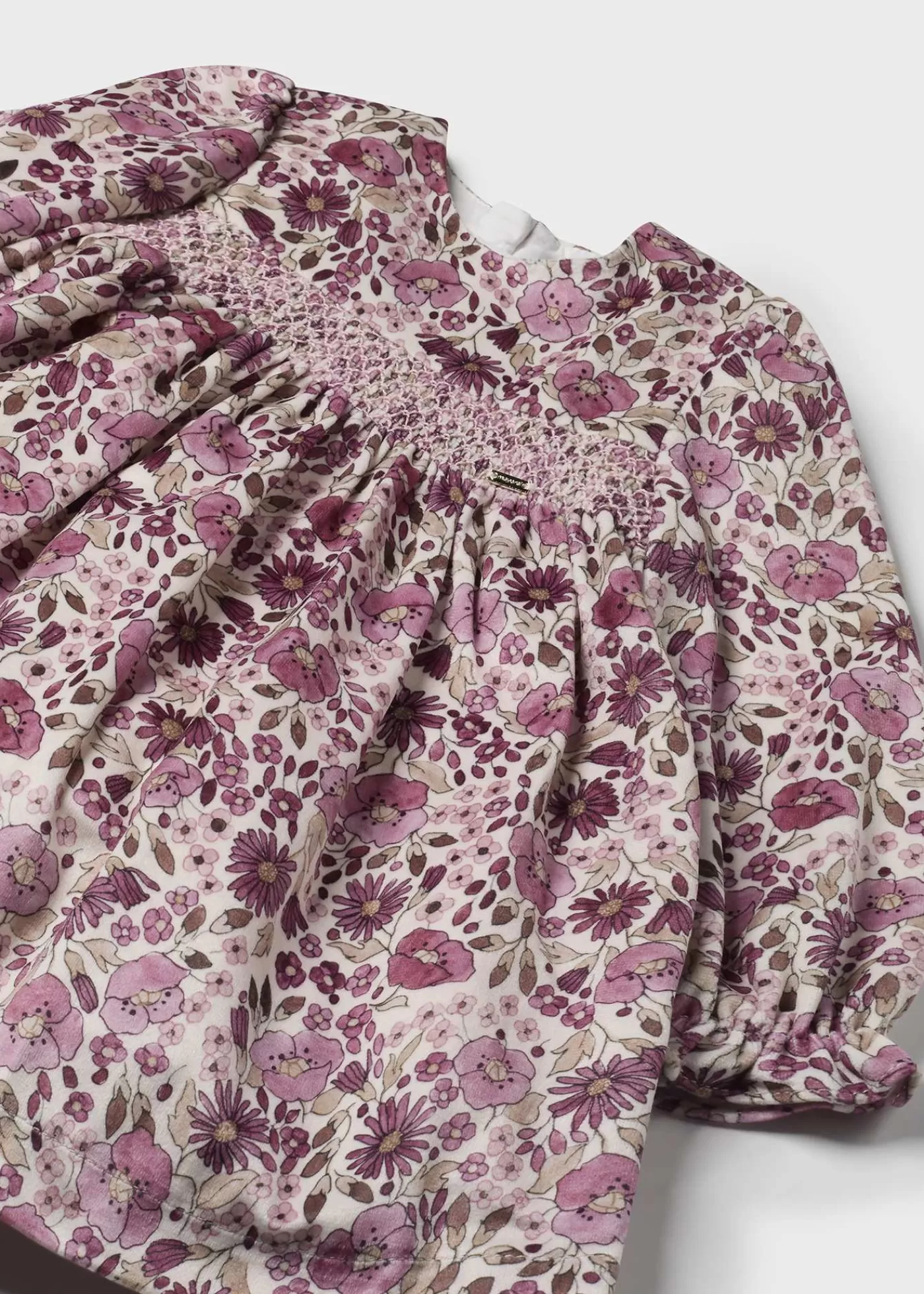 Mayoral Baby Velvet Print Dress Petal Cheap