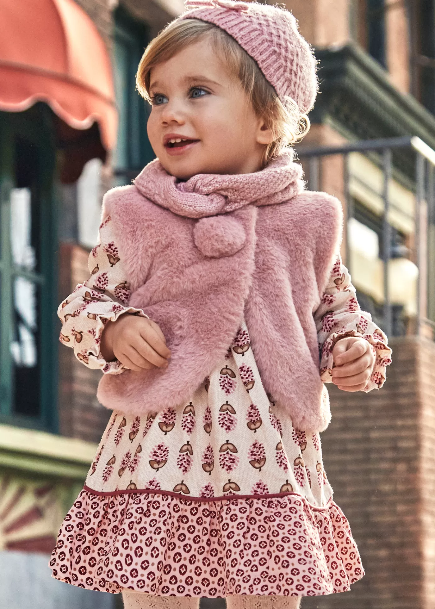 Mayoral Baby Viyella Print Dress Petal Sale
