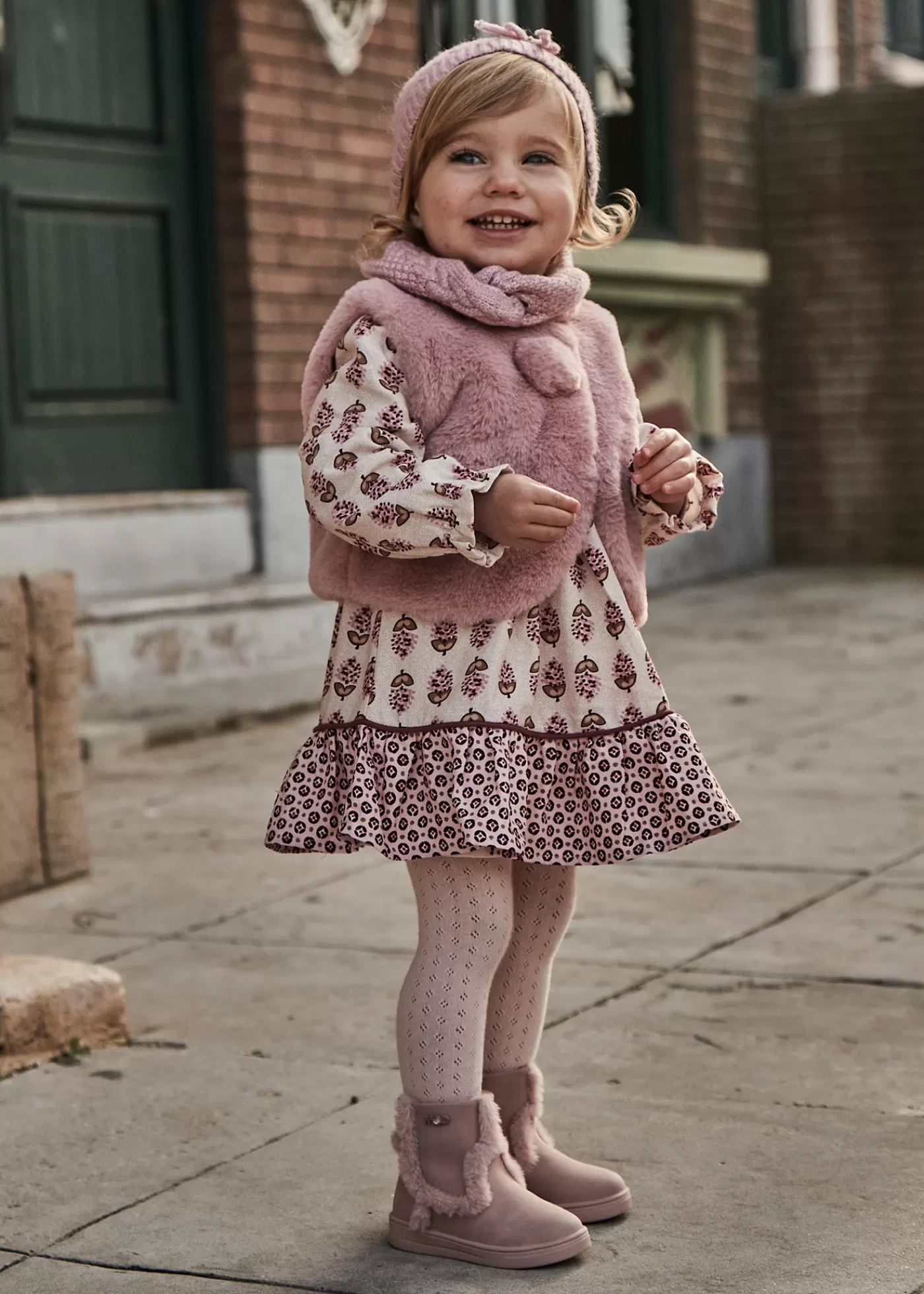 Mayoral Baby Viyella Print Dress Petal Sale
