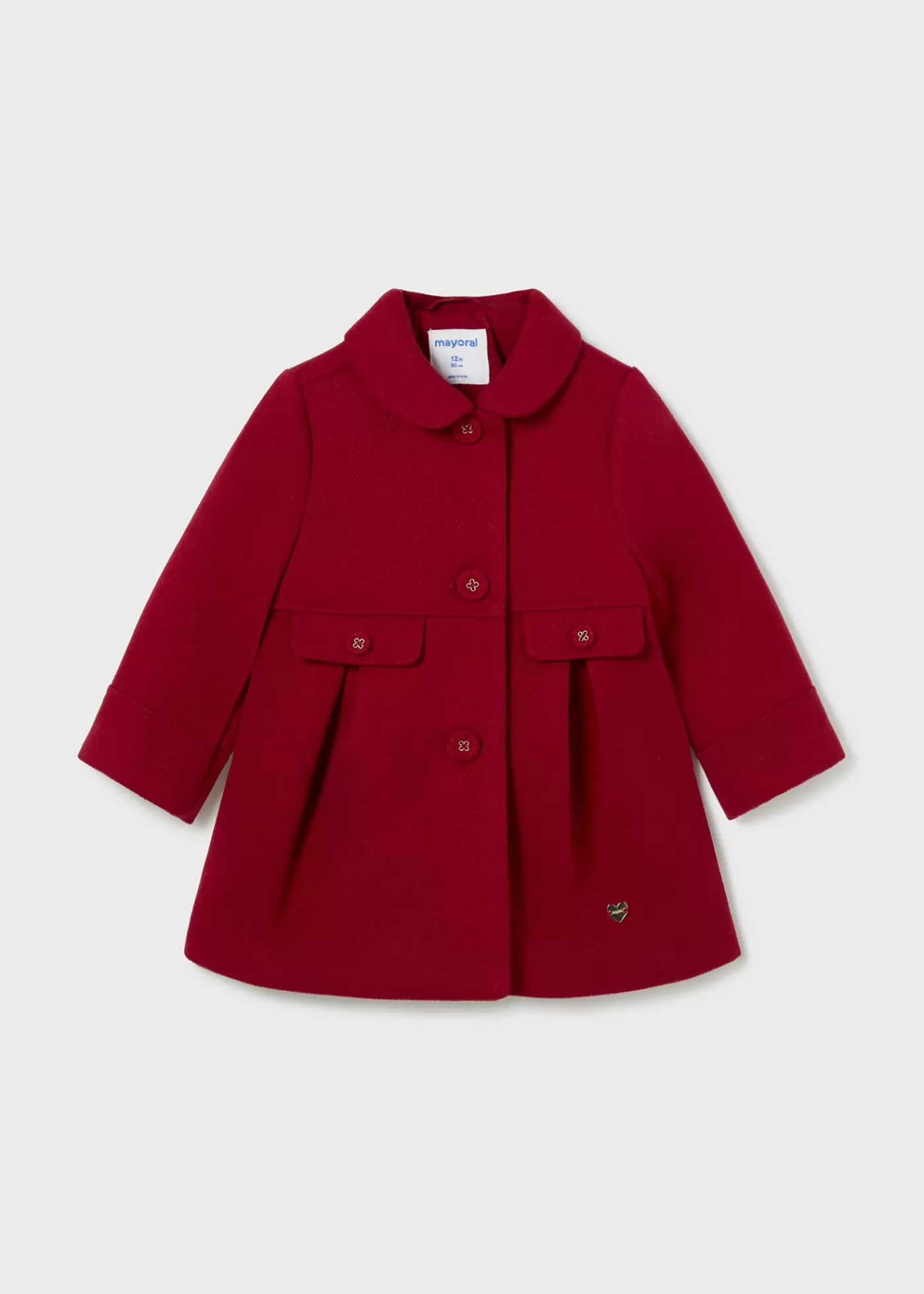 Mayoral Baby Wool Coat Cherry Flash Sale