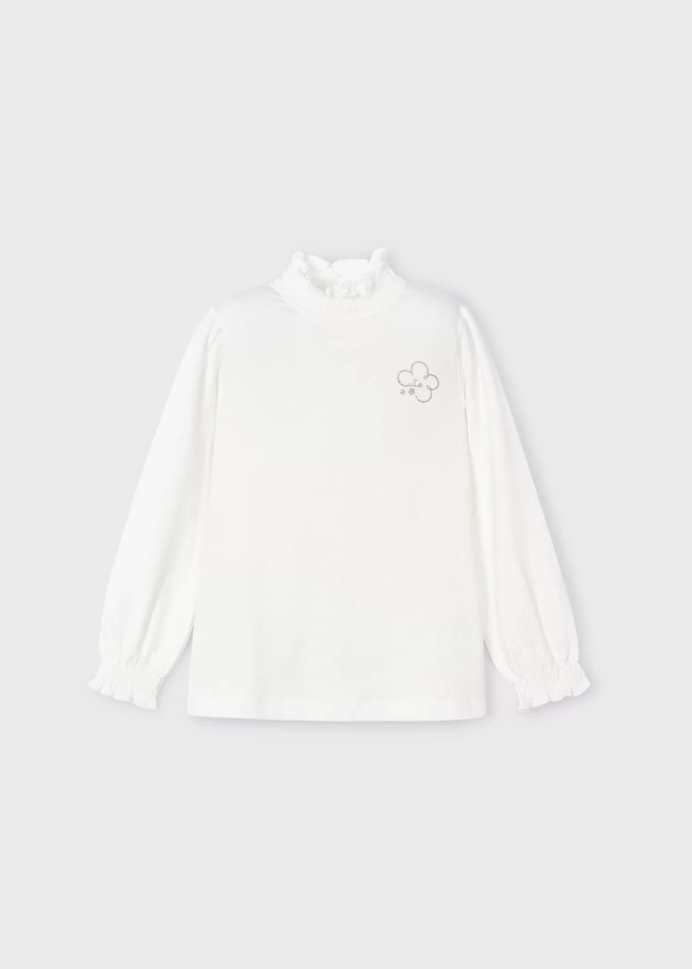 Mayoral Basic mock-neck t-shirt girls Offwhite Discount