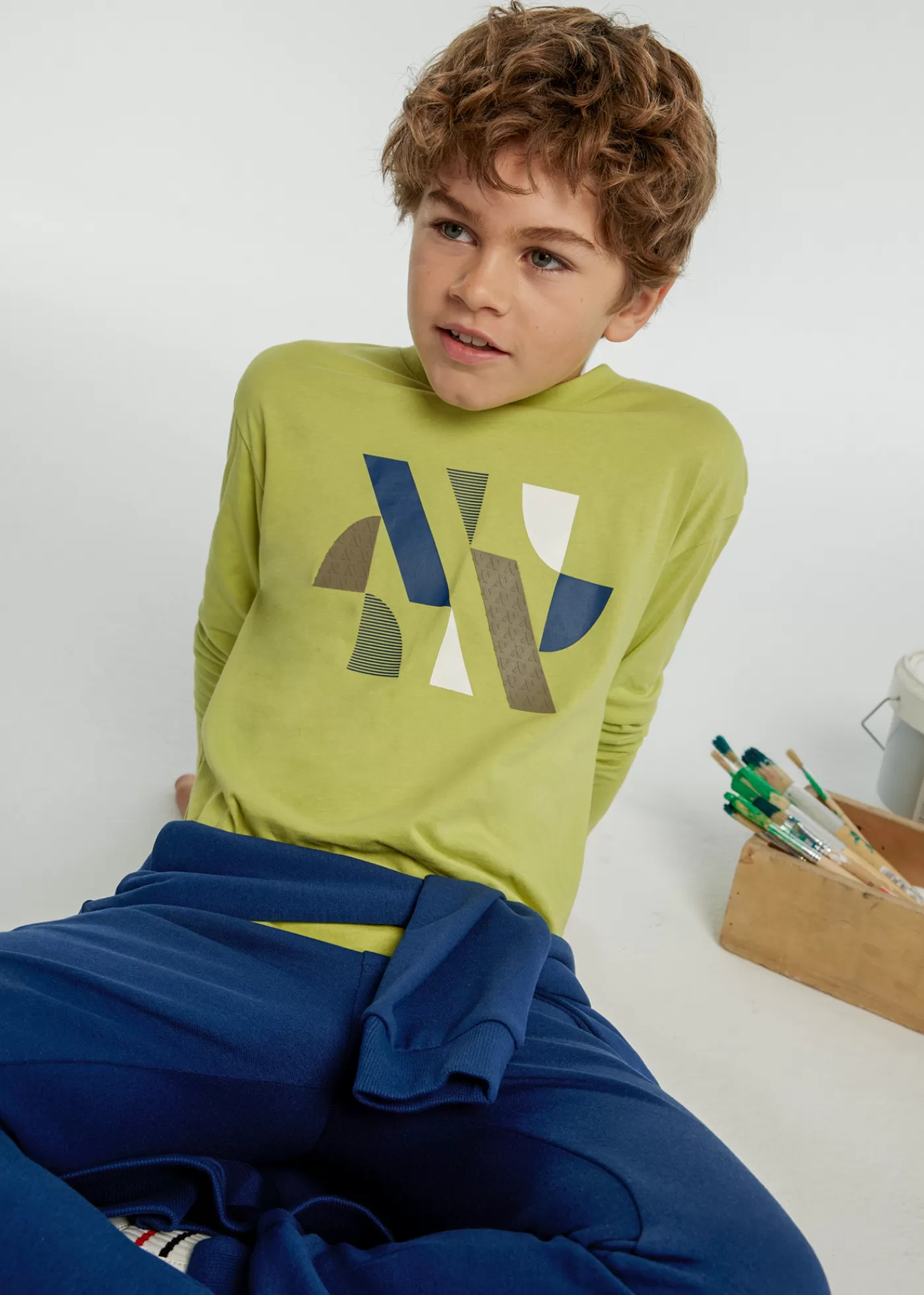 Mayoral Boy Embossed T-Shirt Lime Online