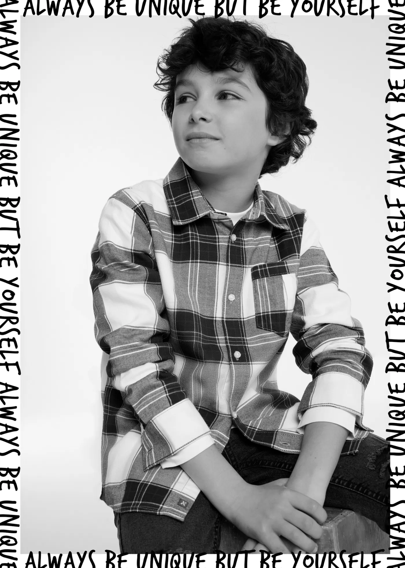 Mayoral Boy Flannel Plaid Shirt Storm Cheap
