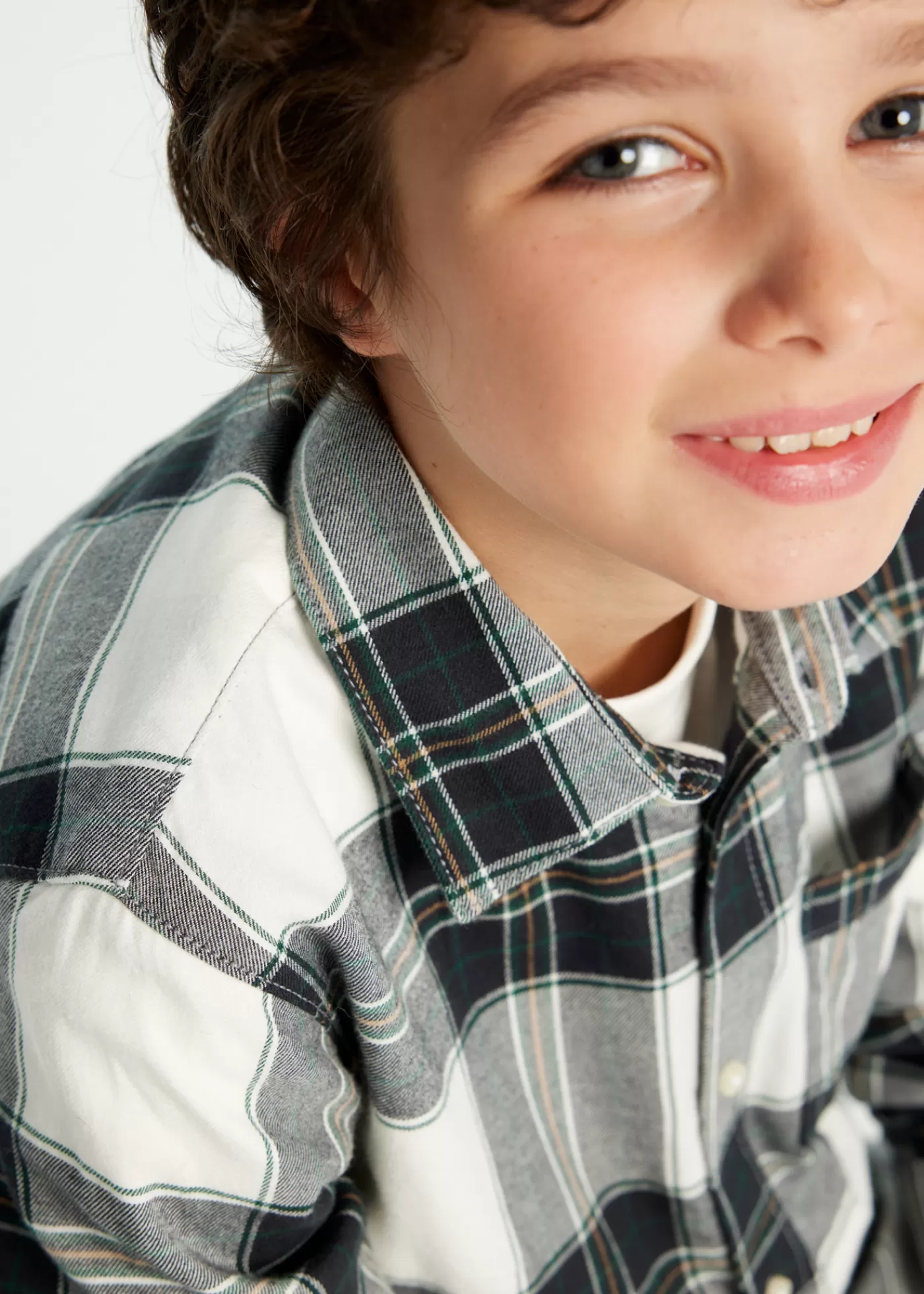 Mayoral Boy Flannel Plaid Shirt Storm Cheap