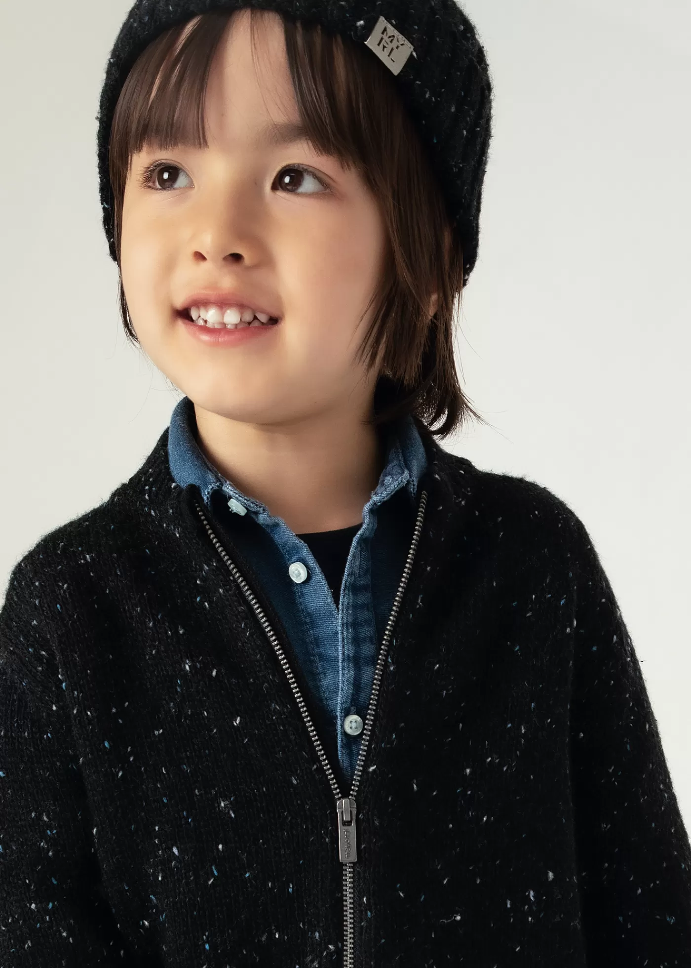 Mayoral Boy Fleck Zip Cardigan Bluetweed Discount