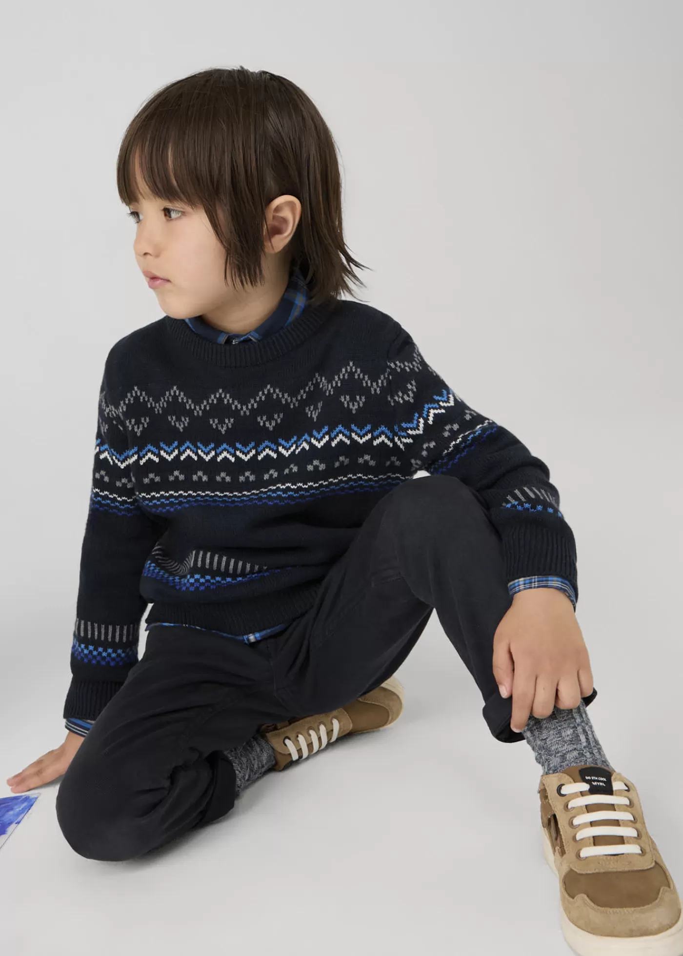 Mayoral Boy Jacquard Sweater Navy Best