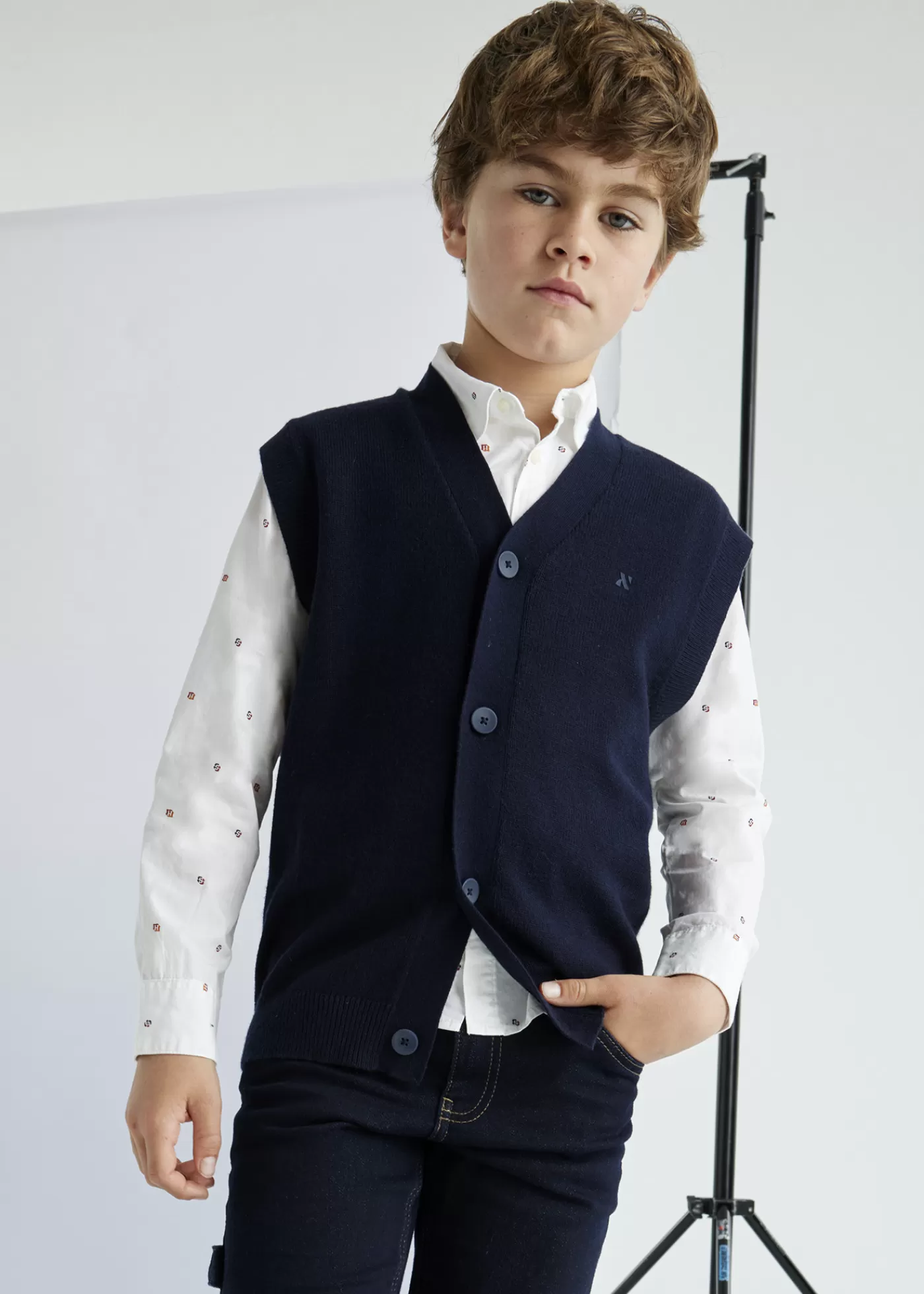 Mayoral Boy Knit Vest Navyblue Cheap