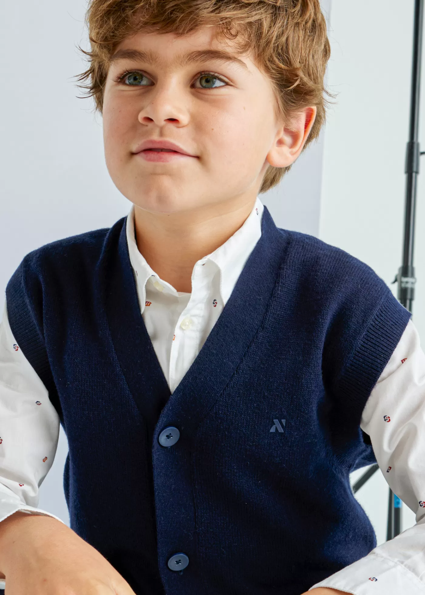 Mayoral Boy Knit Vest Navyblue Cheap