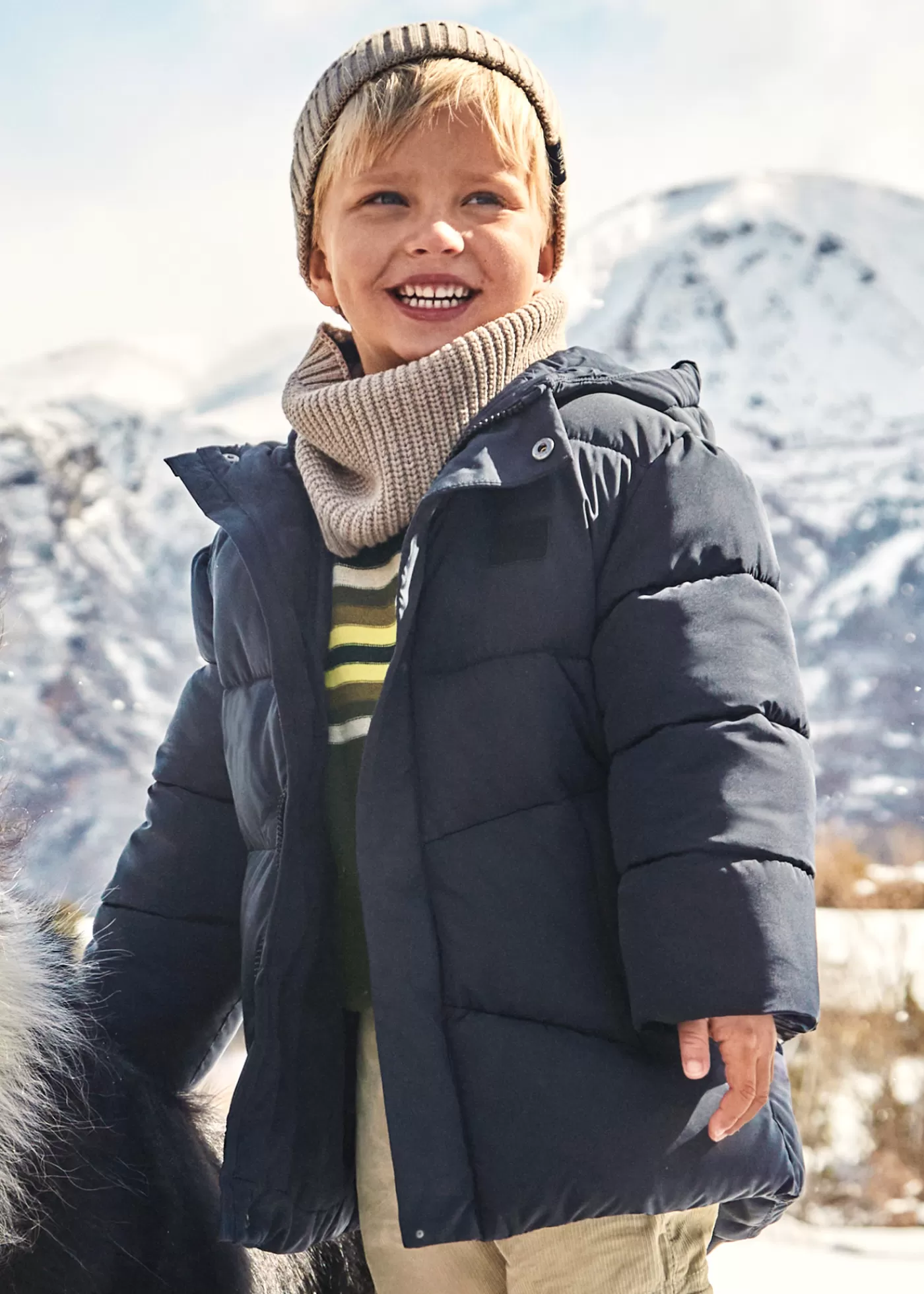 Mayoral Boy Long Puffer Jacket Navy Shop