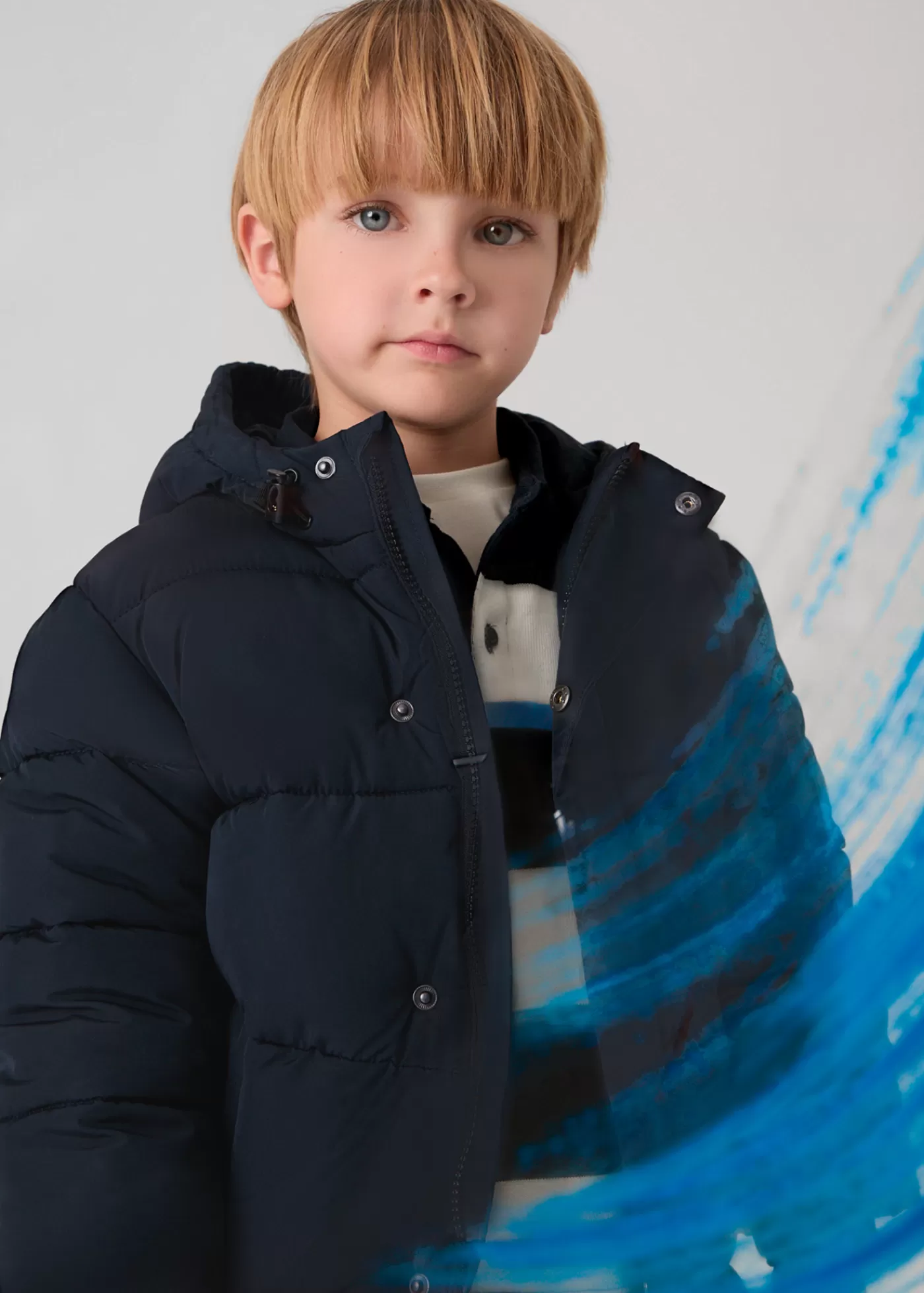Mayoral Boy Long Puffer Jacket Navy Shop