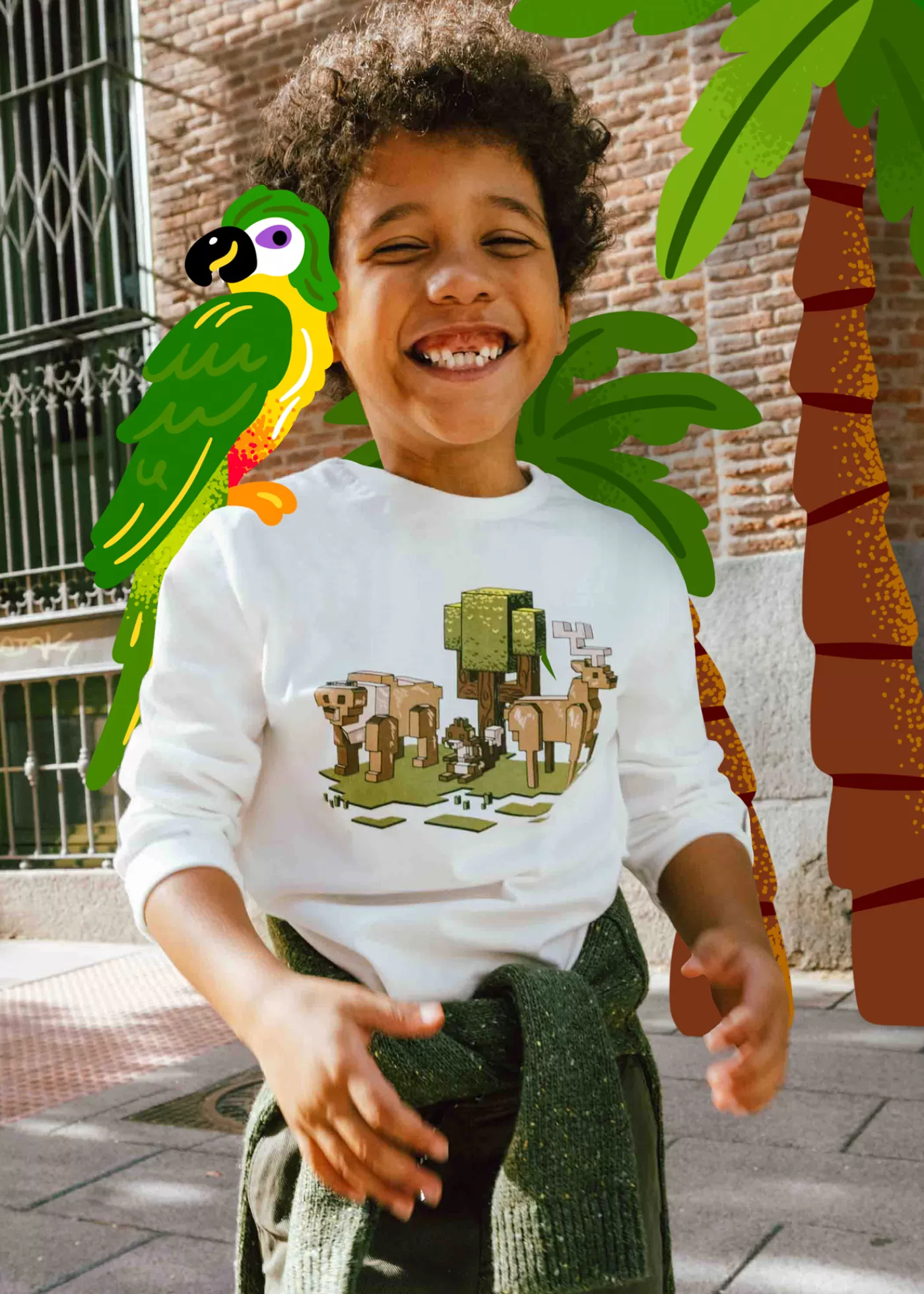 Mayoral Boy Pixel Print T-Shirt Cream Shop