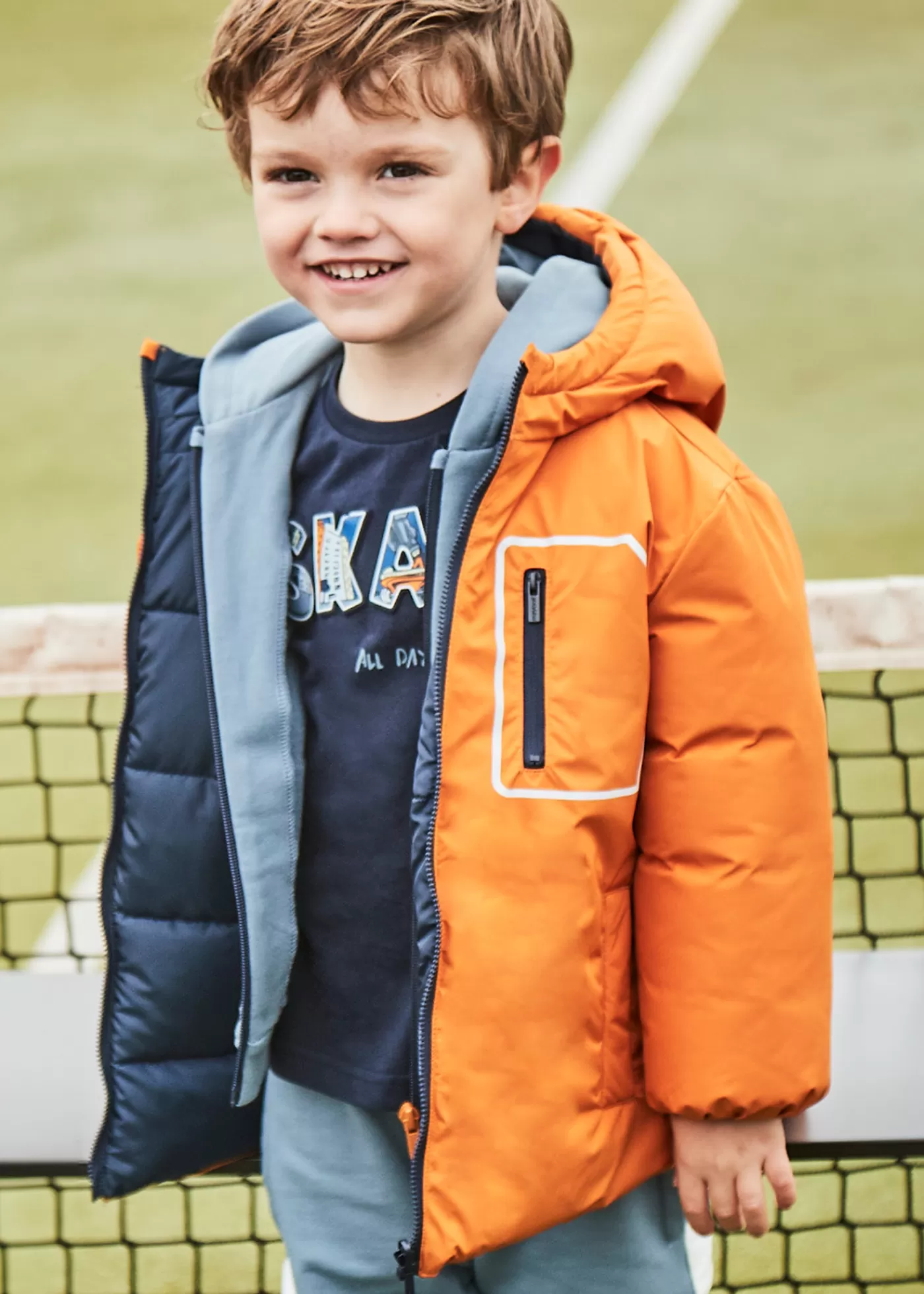 Mayoral Boy Reversible Puffer Jacket DarkCarrot Discount