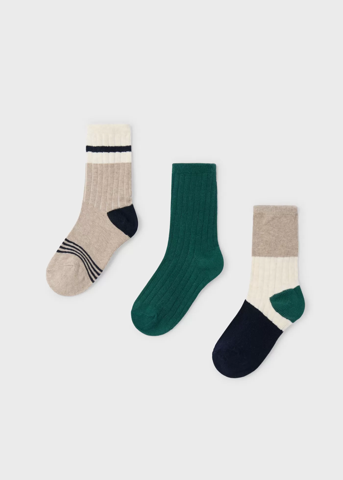Mayoral Boy Set of 3 Color Block Socks Alpine Cheap