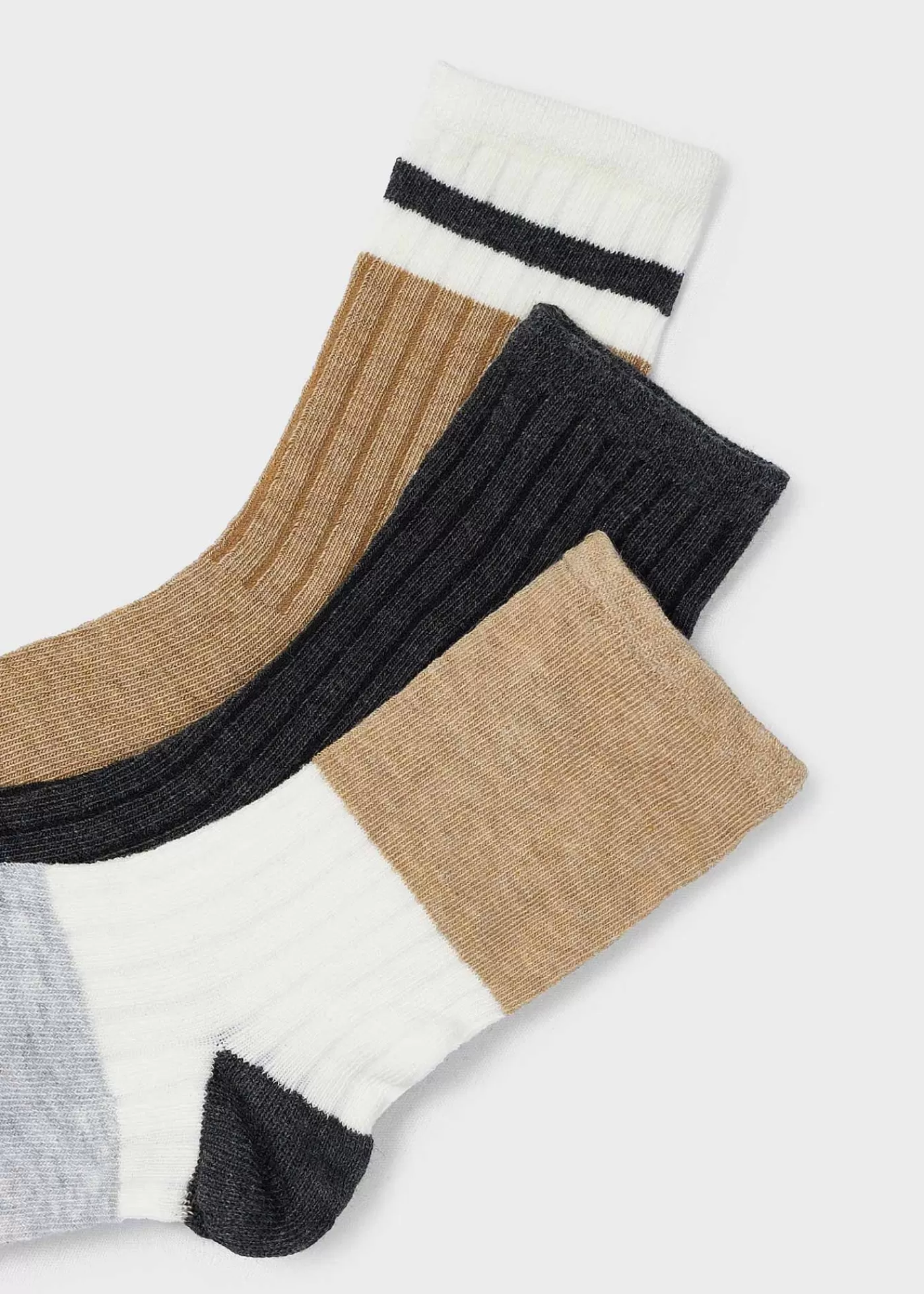Mayoral Boy Set of 3 Color Block Socks Toffeeheather Flash Sale