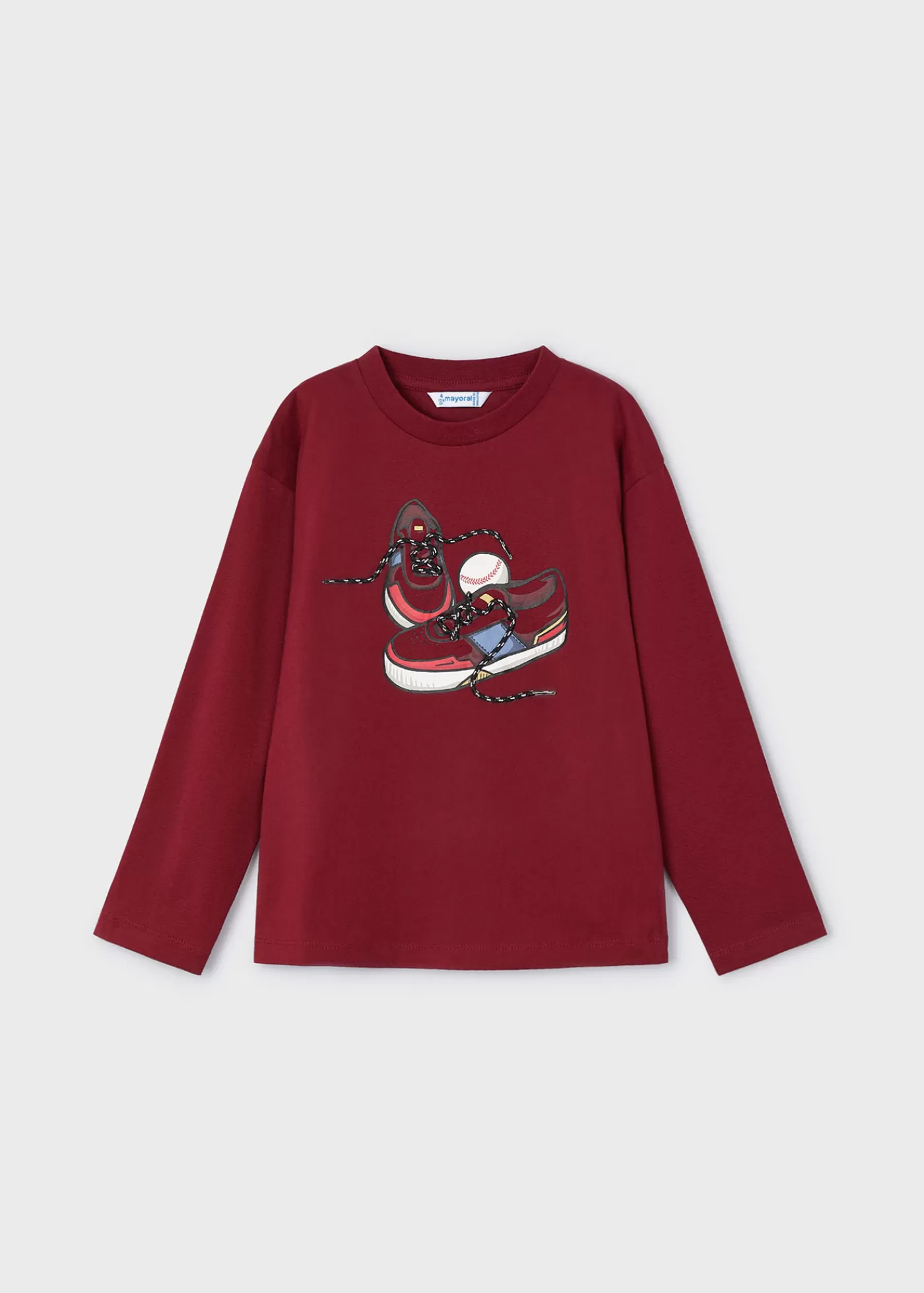 Mayoral Boy Shoes Print T-Shirt Wine Store